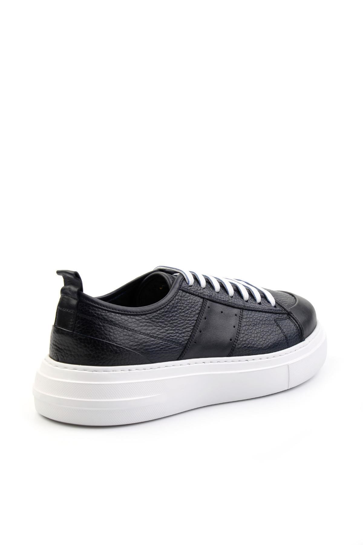 Lacivert Hakiki Deri Erkek Sneaker E01083018003