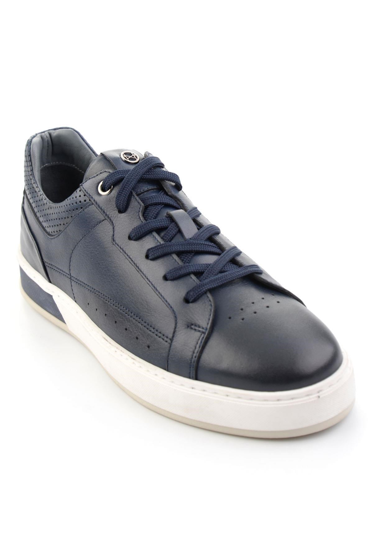 Lacivert Hakiki Deri Erkek Sneaker E01398008743