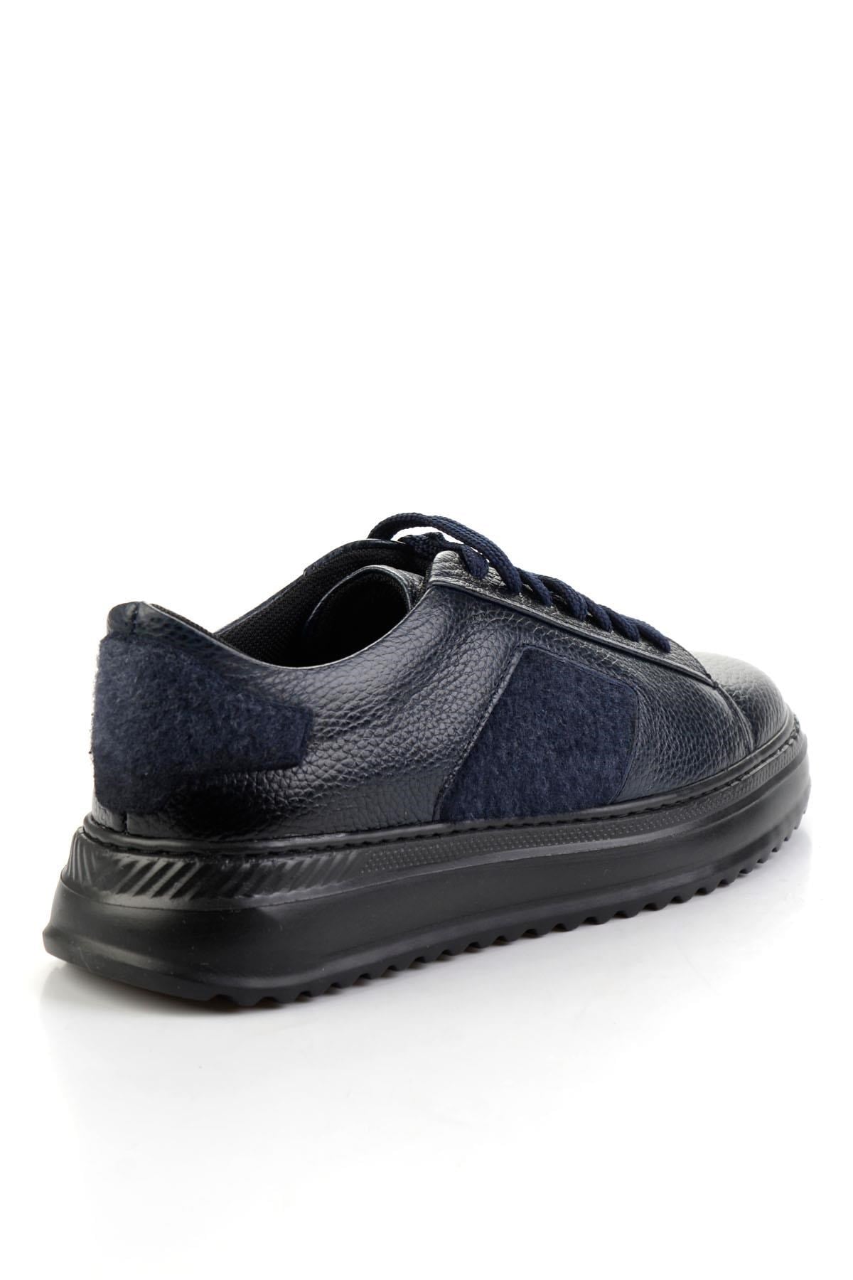 Lacivert Hakiki Deri Erkek Sneaker E01600121640