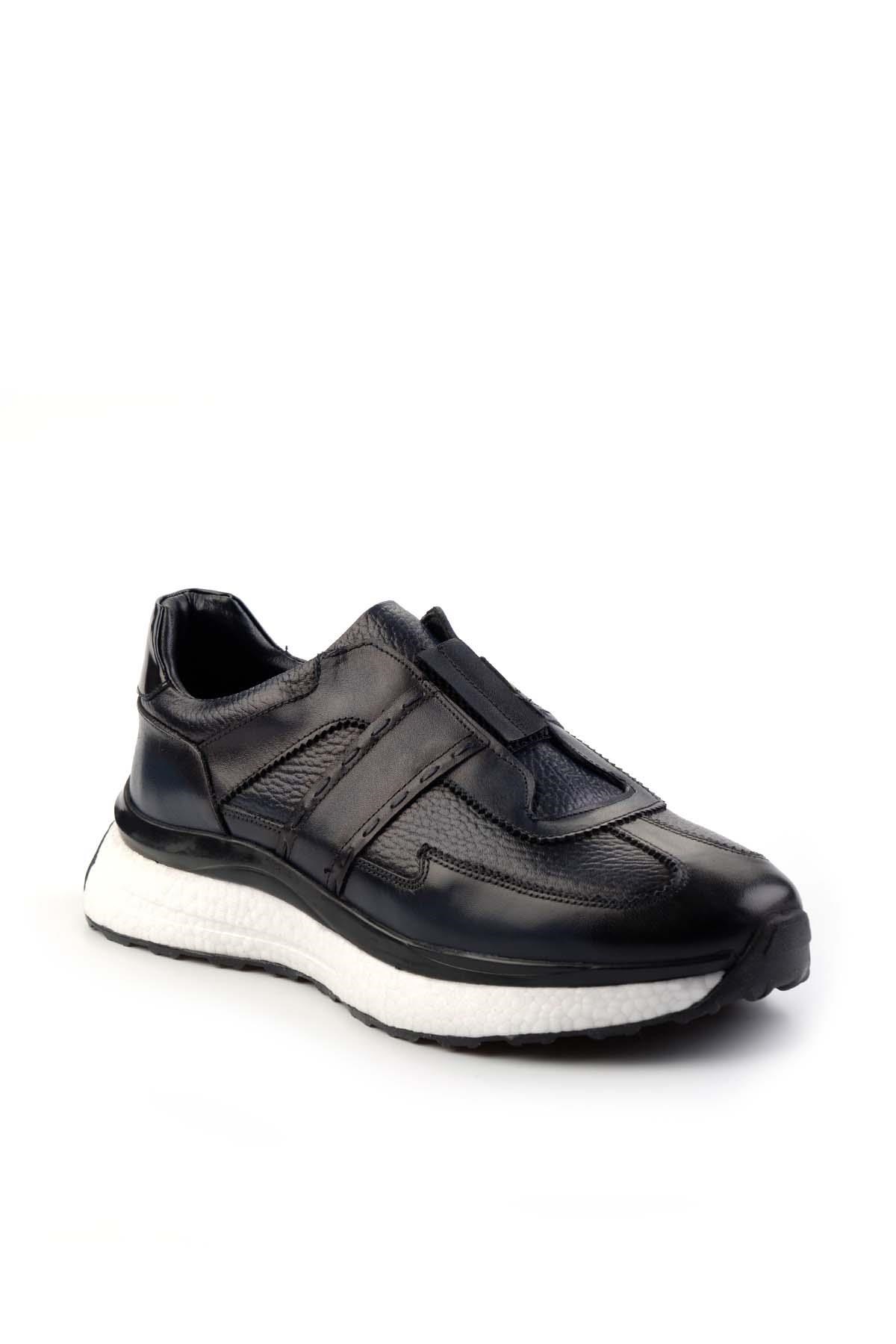 Lacivert Hakiki Deri Erkek Sneaker E01310116041