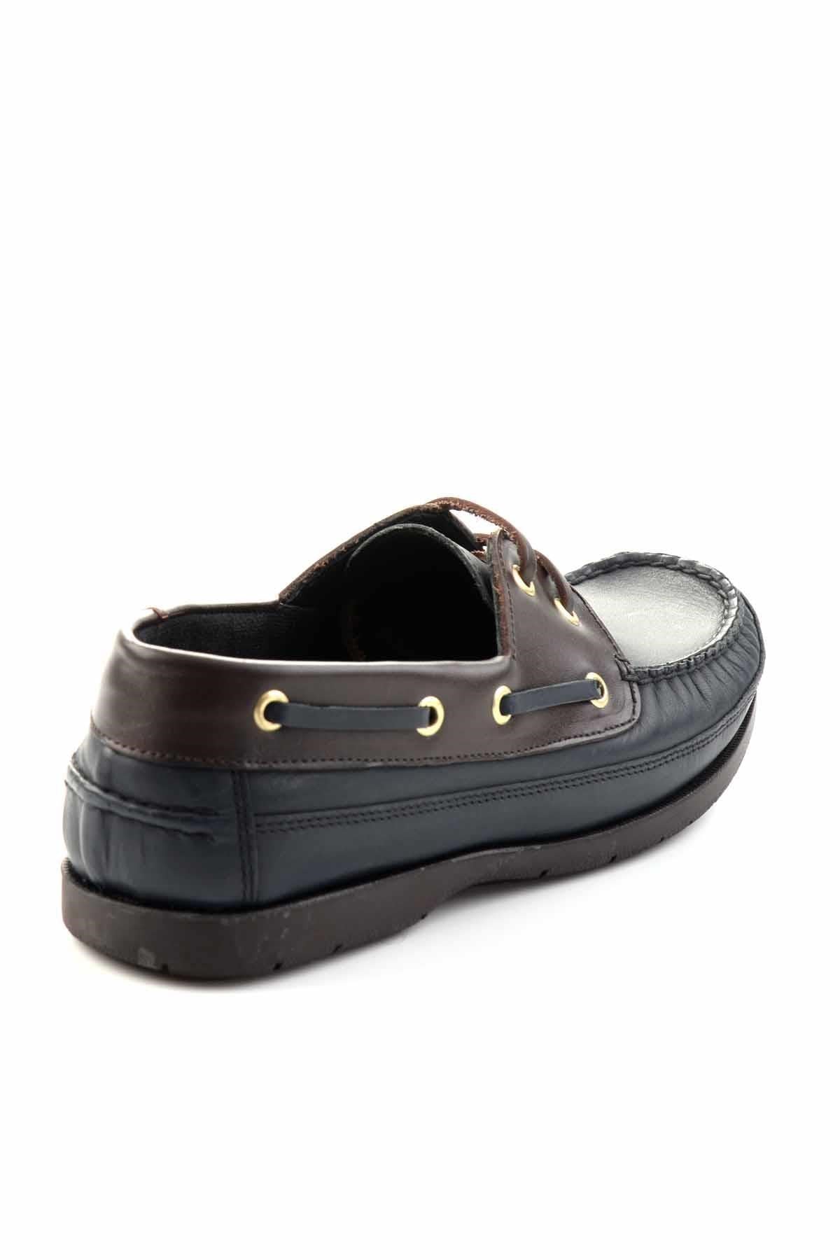 Lacivert Kahve Hakiki Deri Erkek Casual Ayakkabı E01830110003