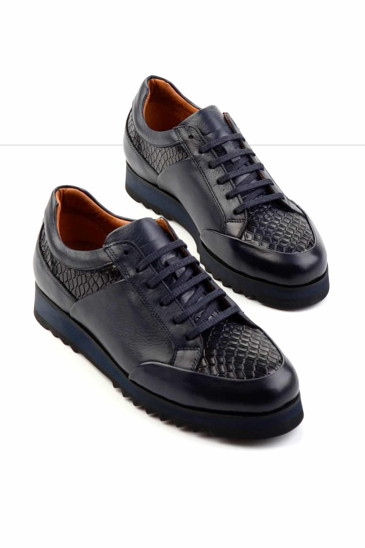 Lacivert Leather Erkek Casual Ayakkabı E01036508303