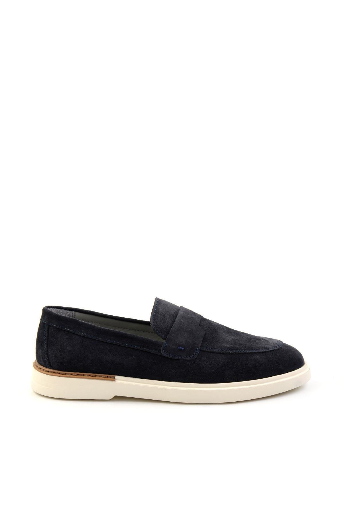 Lacivert Leather Erkek Loafer Ayakkabı E01395425702