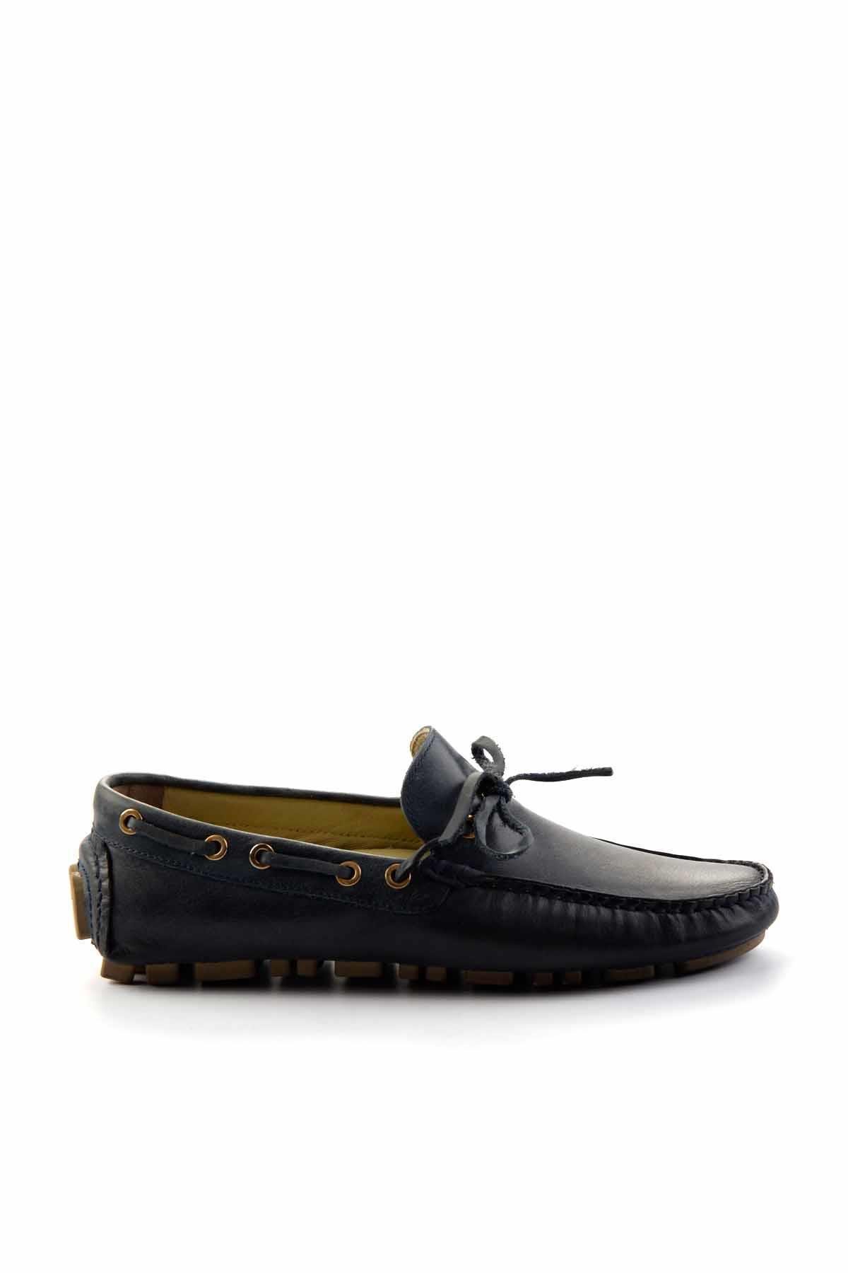 Lacivert Leather Erkek Loafer Ayakkabı E01395332140