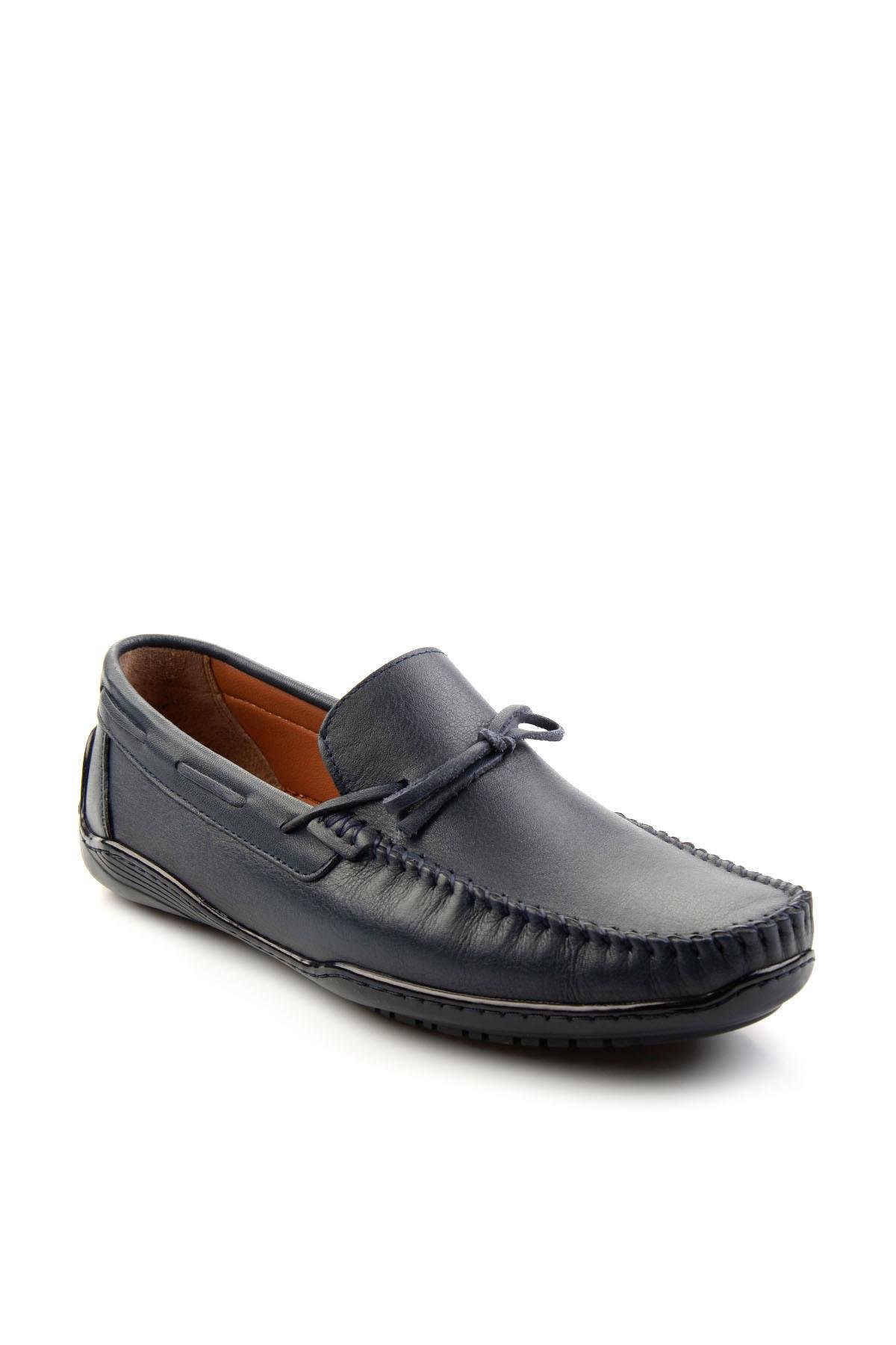 Lacivert Leather Erkek Loafer Ayakkabı E01082020143