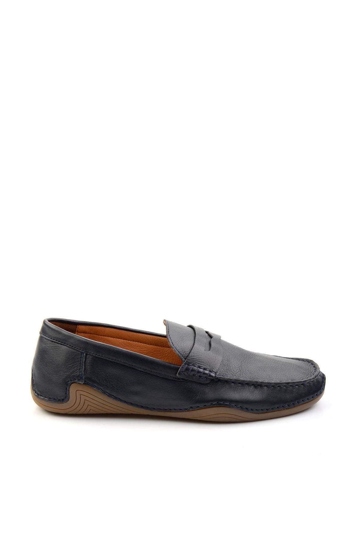 Lacivert Leather Erkek Loafer Ayakkabı E01547008143