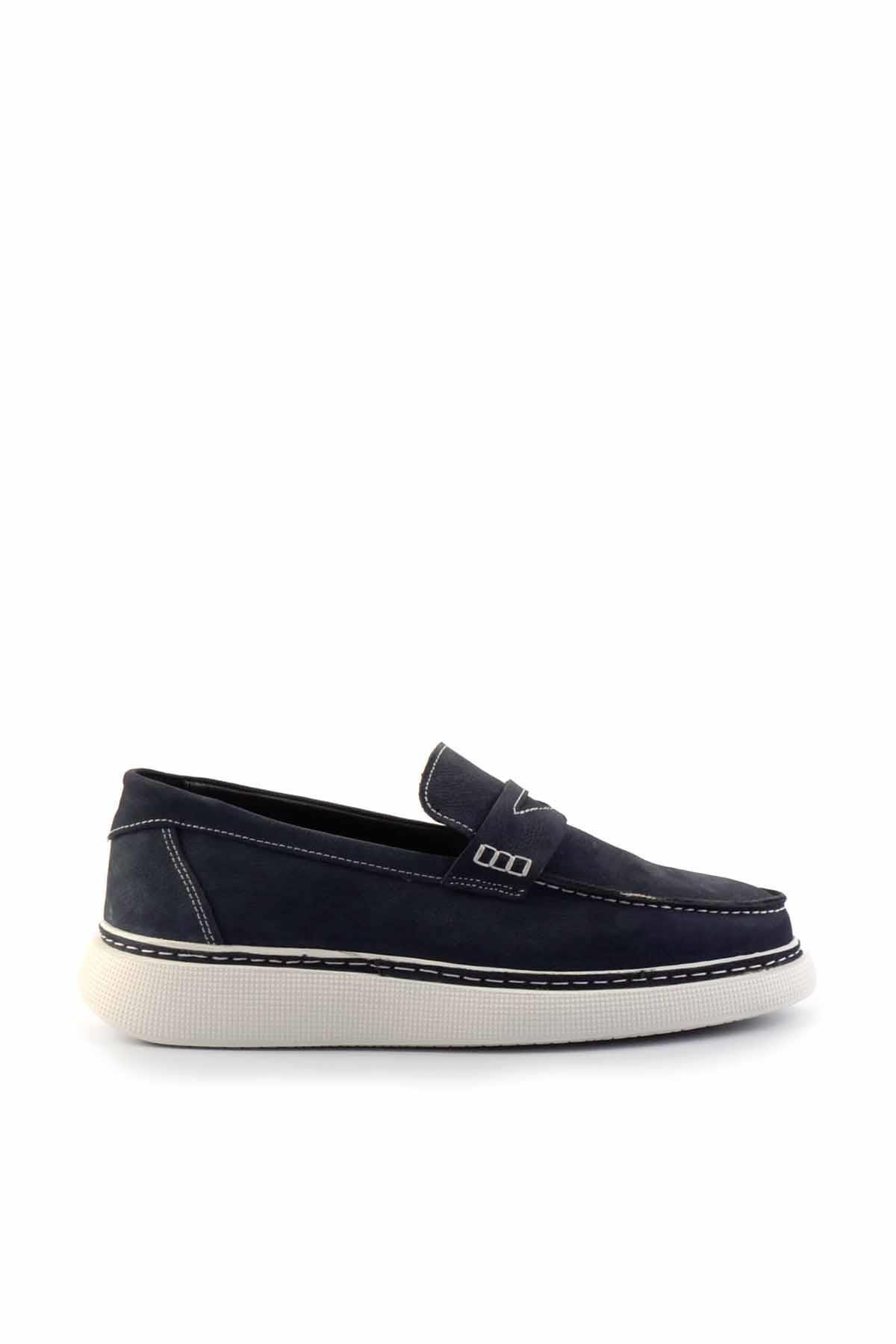 Lacivert Leather Erkek Loafer Ayakkabı E01401080101