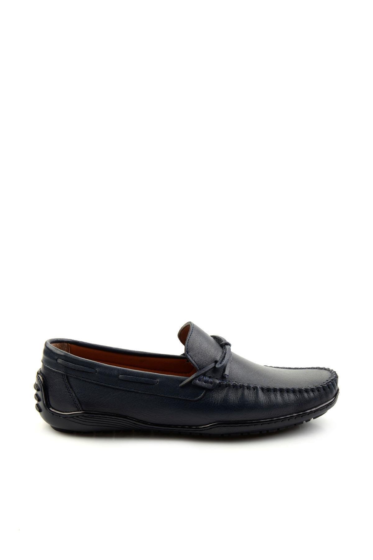 Lacivert Leather Erkek Loafer Ayakkabı E01082020143