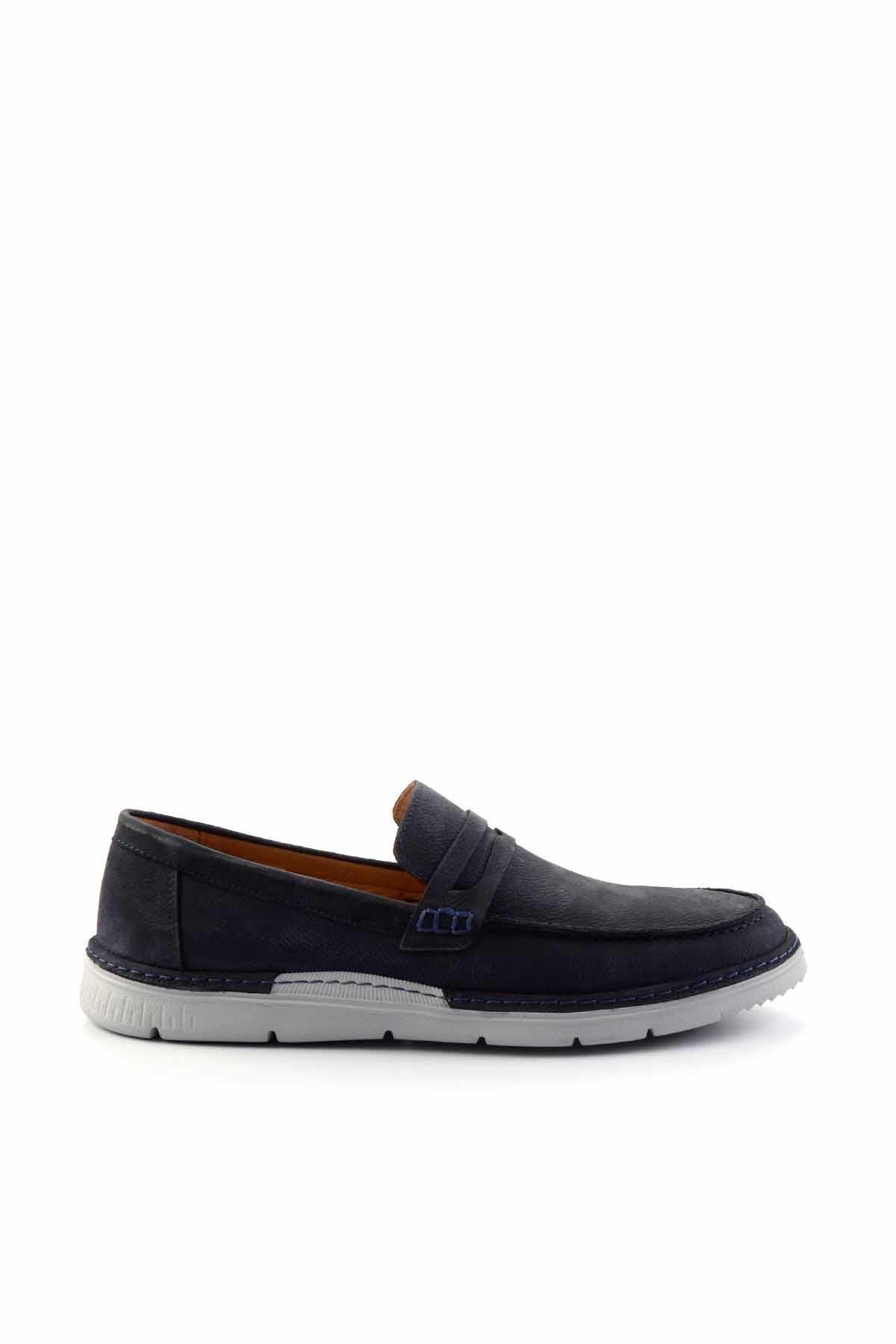 Lacivert Leather Erkek Loafer Ayakkabı E01304412201