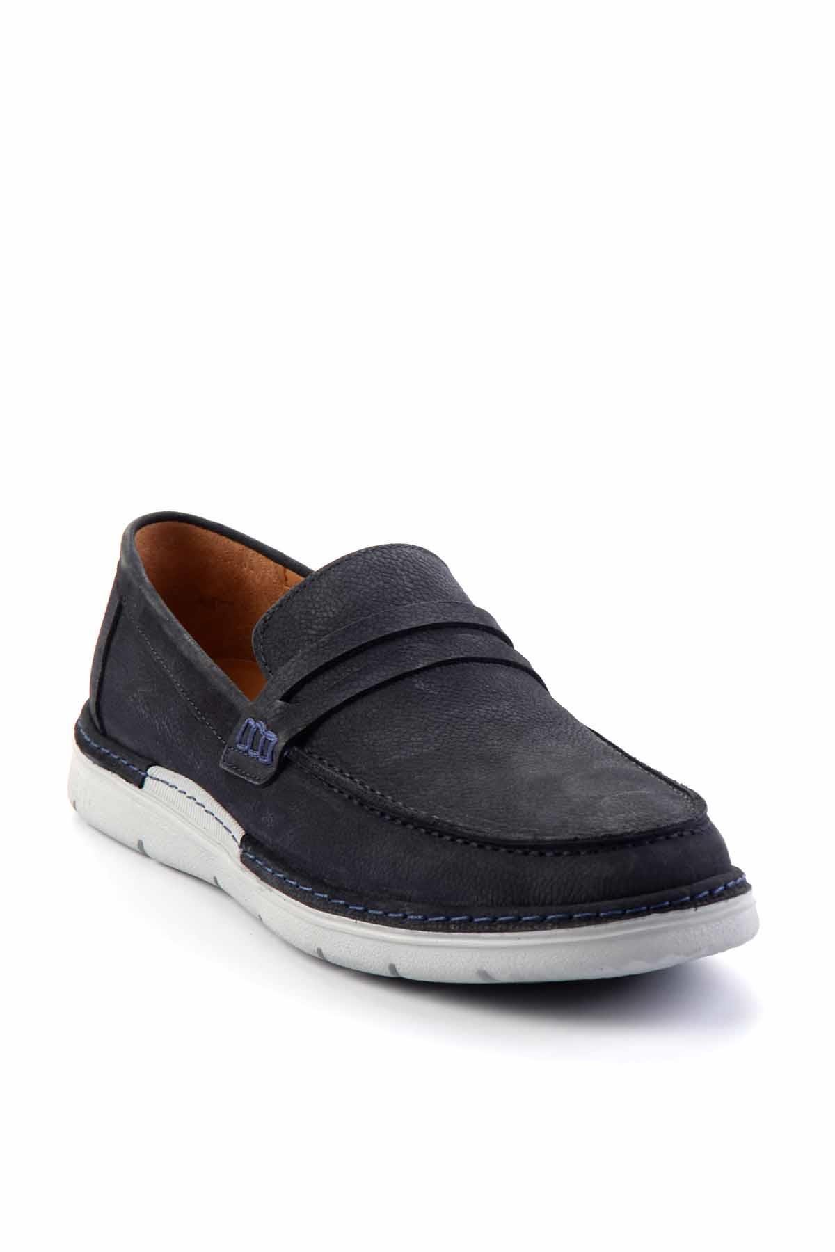 Lacivert Leather Erkek Loafer Ayakkabı E01304412201