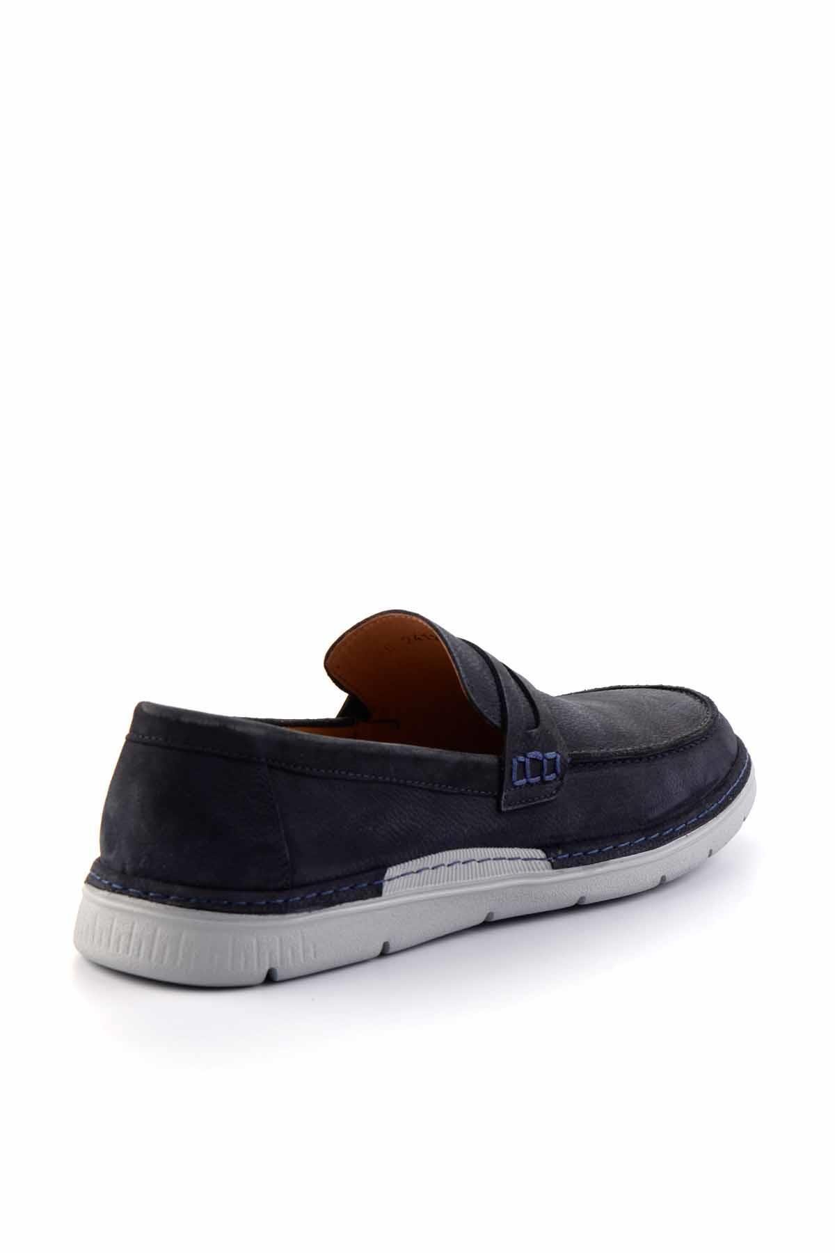 Lacivert Leather Erkek Loafer Ayakkabı E01304412201