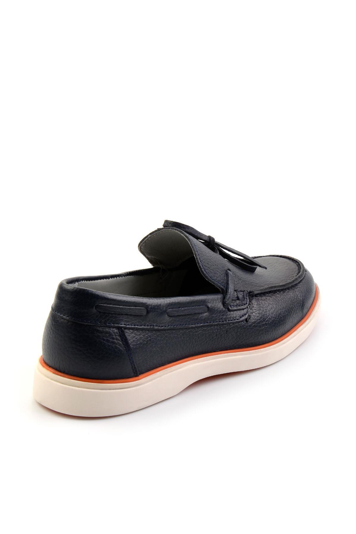 Lacivert Leather Erkek Loafer Ayakkabı E01054182440