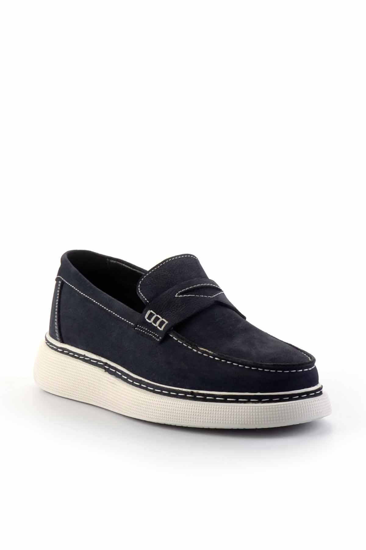Lacivert Leather Erkek Loafer Ayakkabı E01401080101