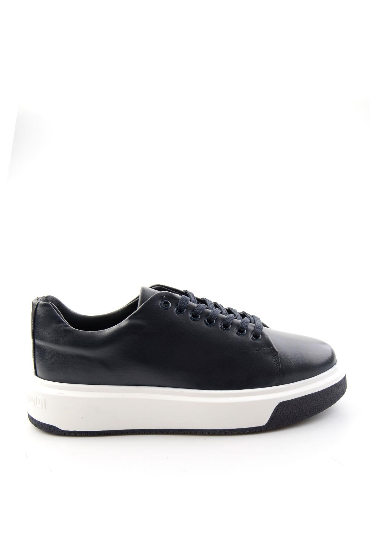 Lacivert Napa Hakiki Deri Erkek Sneaker E01401021443