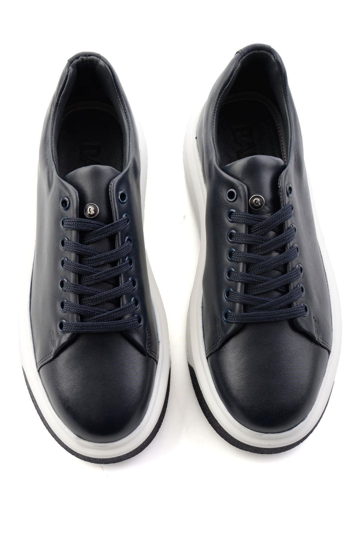 Lacivert Napa Hakiki Deri Erkek Sneaker E01401021443