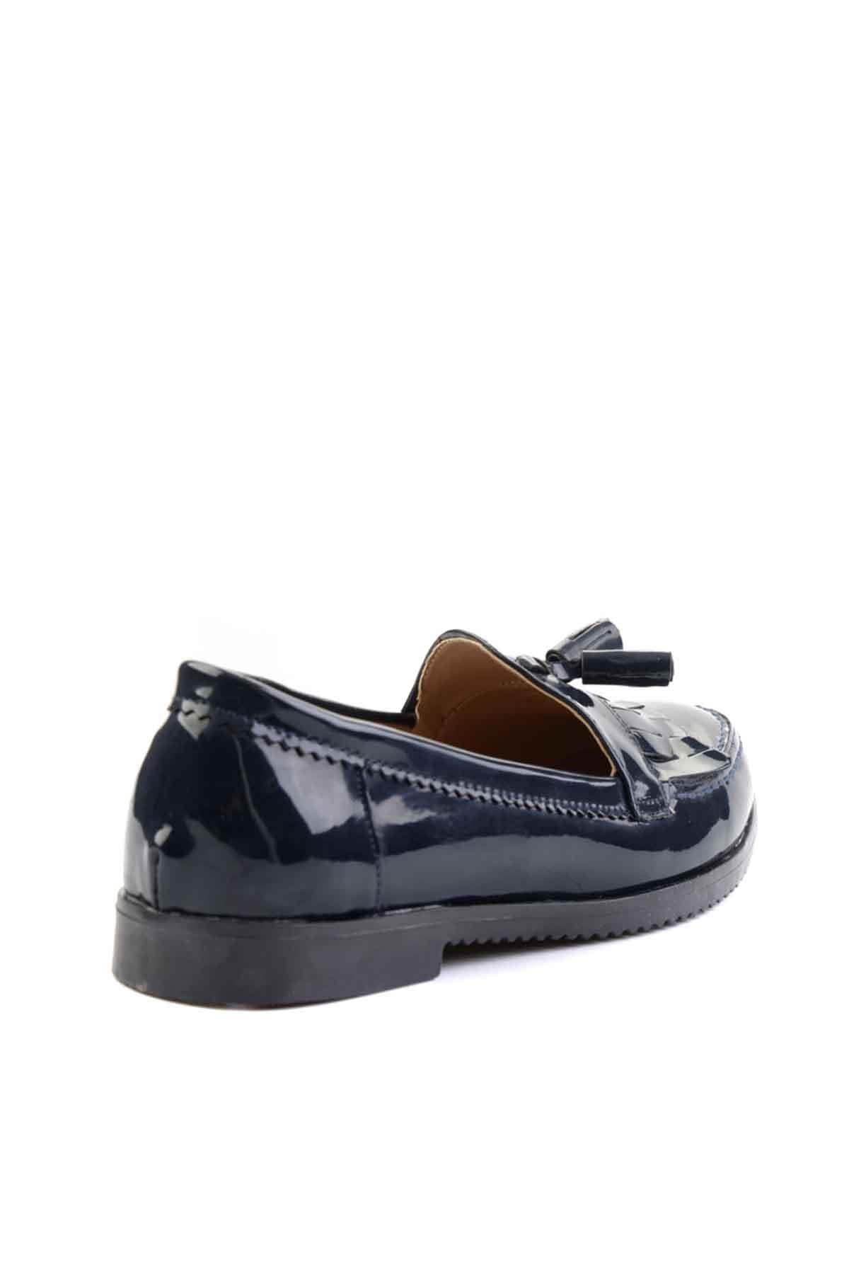 Lacivert Rugan  Kadın Loafer Ayakkabı M0509205098