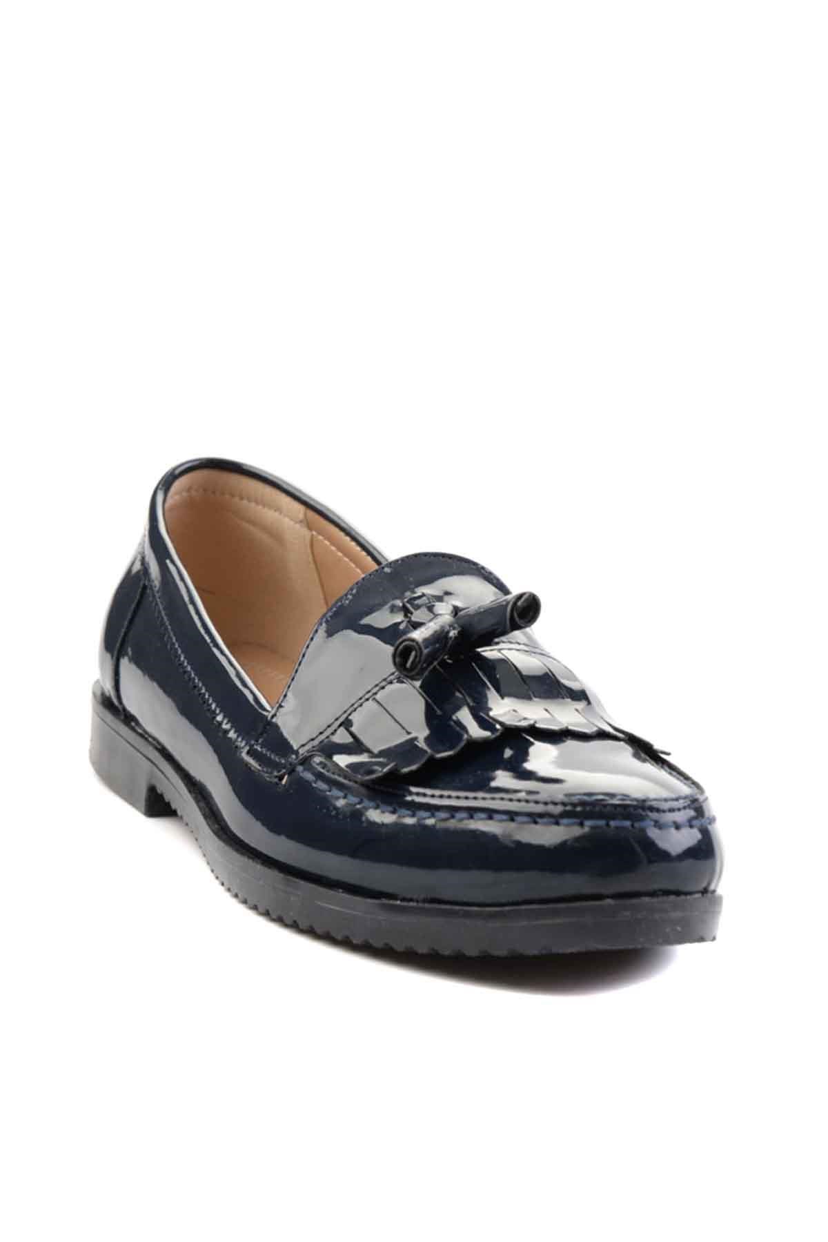Lacivert Rugan  Kadın Loafer Ayakkabı M0509205098