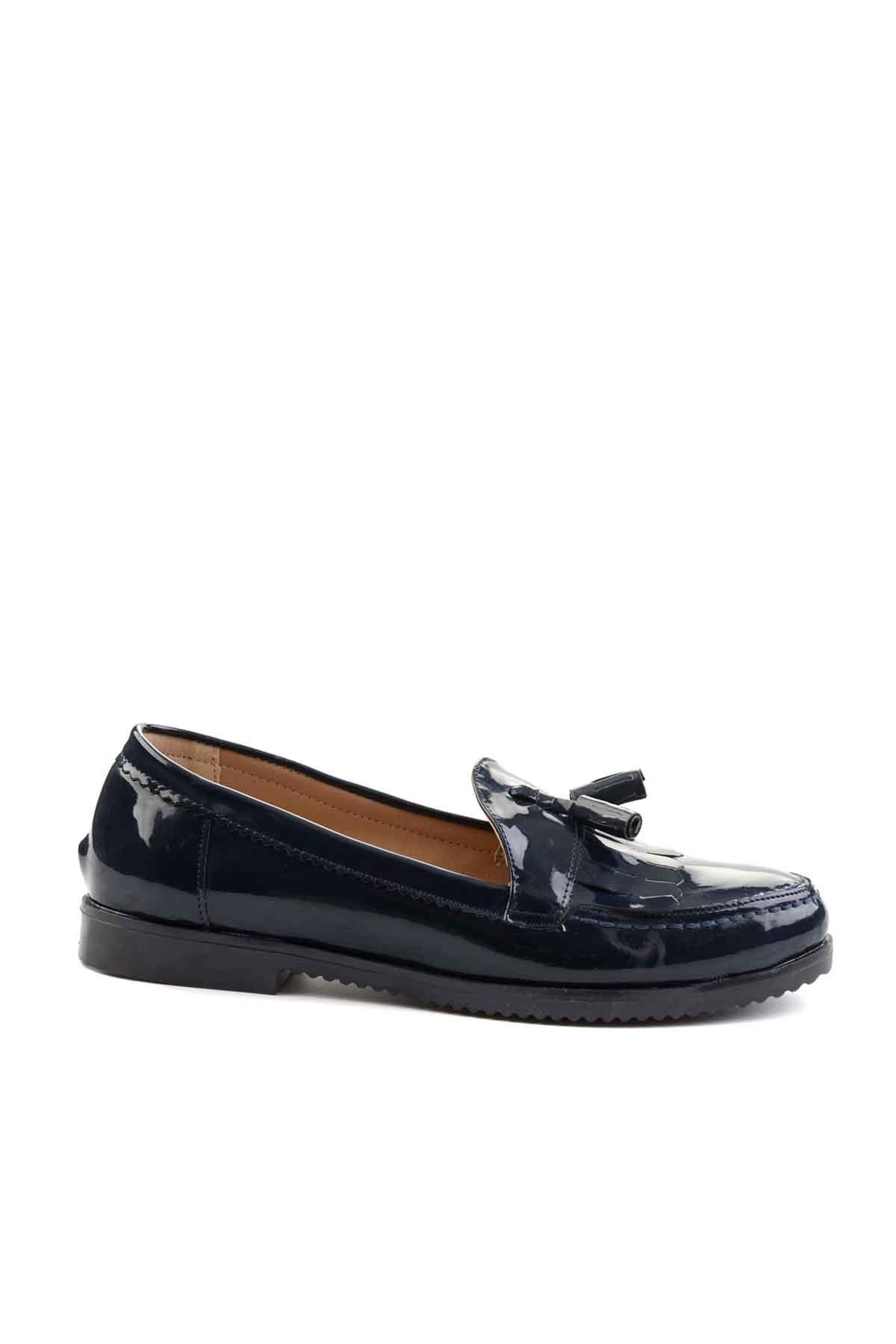 Lacivert Rugan  Kadın Loafer Ayakkabı M0509205098