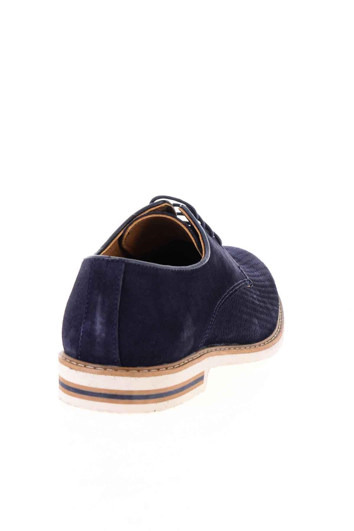Lacivert Süet Hakiki Deri Erkek Oxford Ayakkabı L1810350302