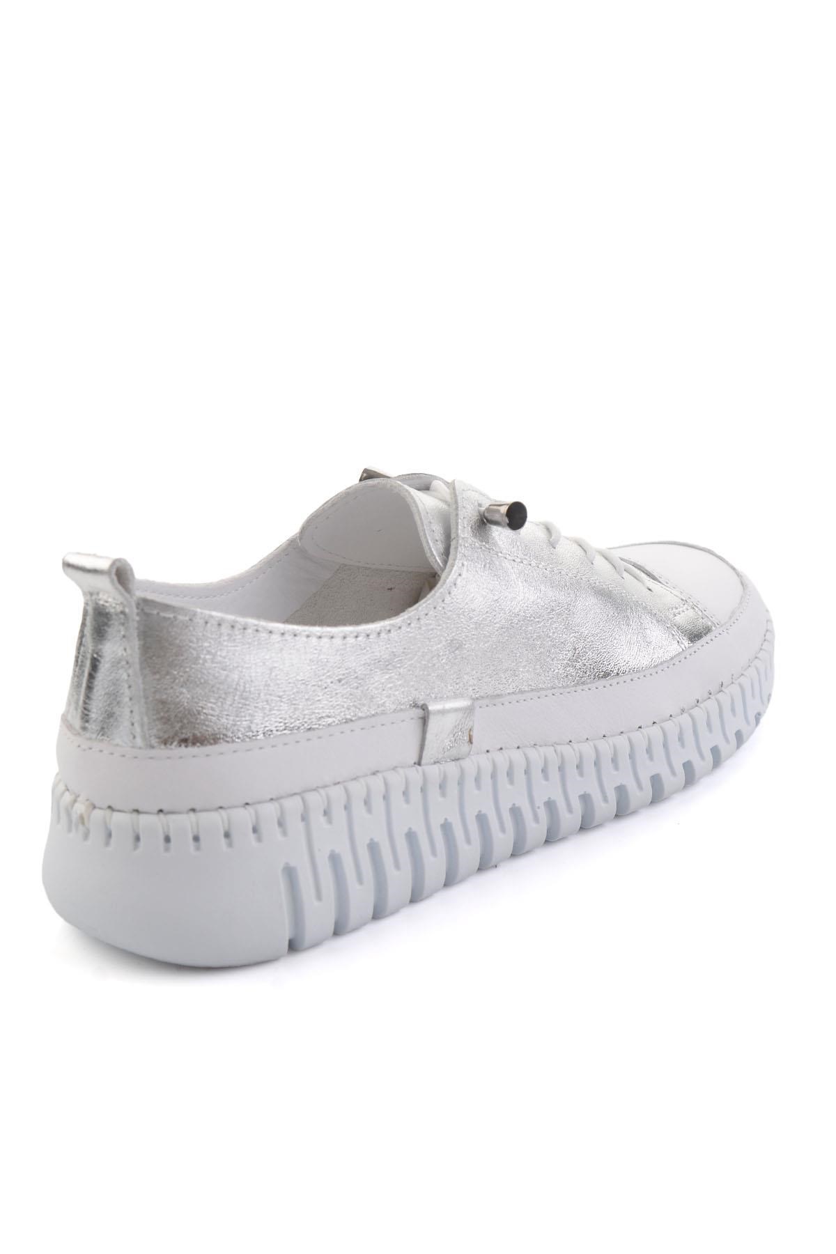 Lame Hakiki Deri Kadın Sneaker K01045250303