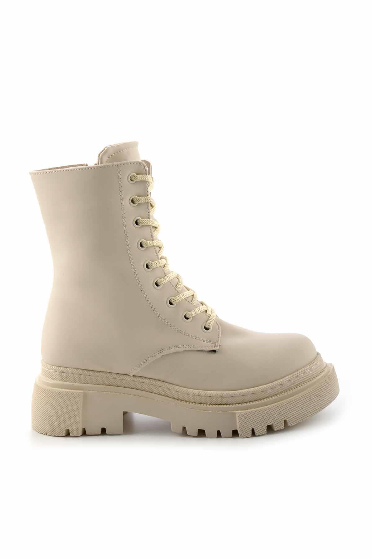 Mat Ekru  Kadın Bot & Bootie K02823110409