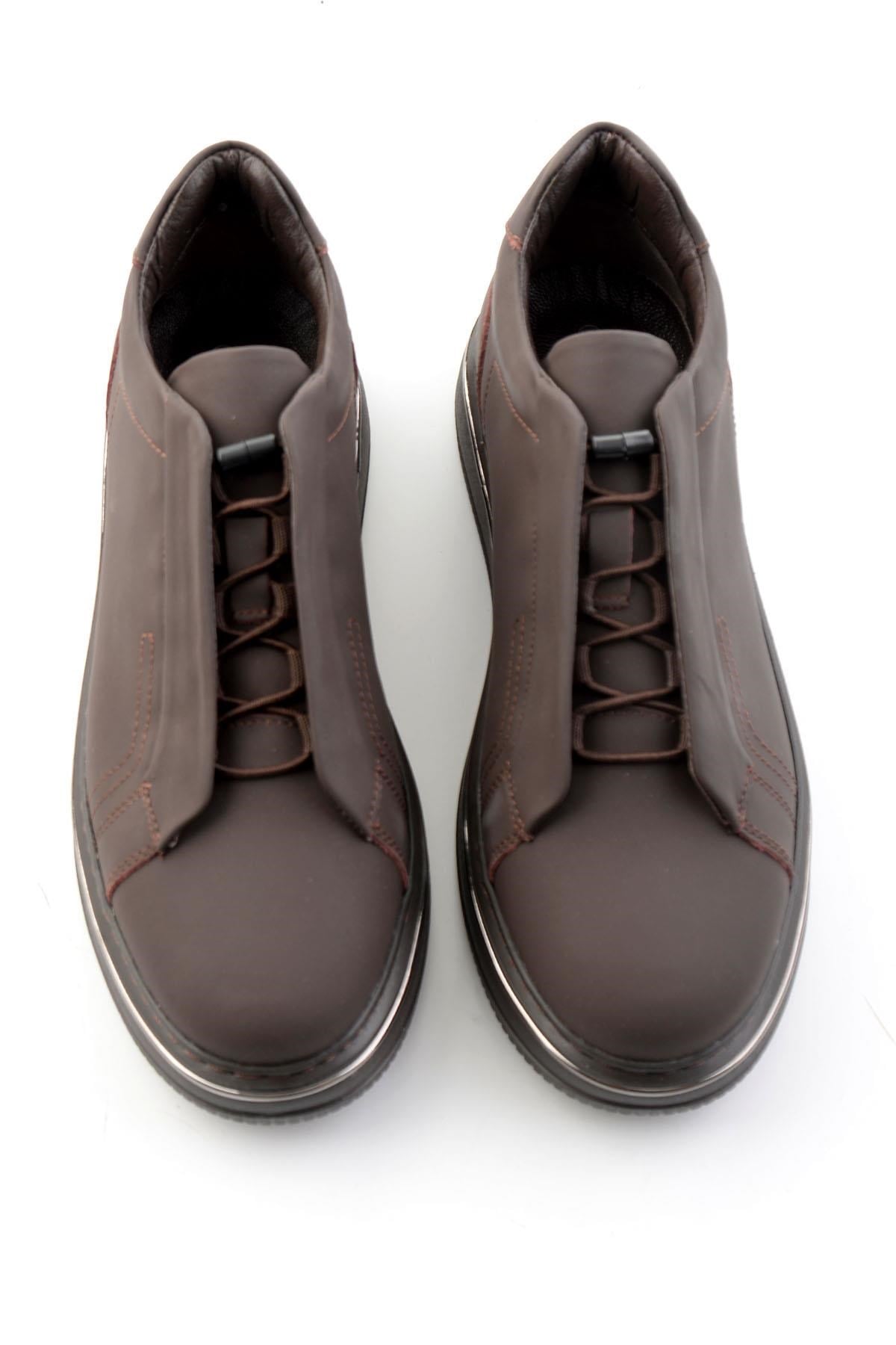 Mat Kahve Hakiki Deri Erkek Sneaker E01774101503