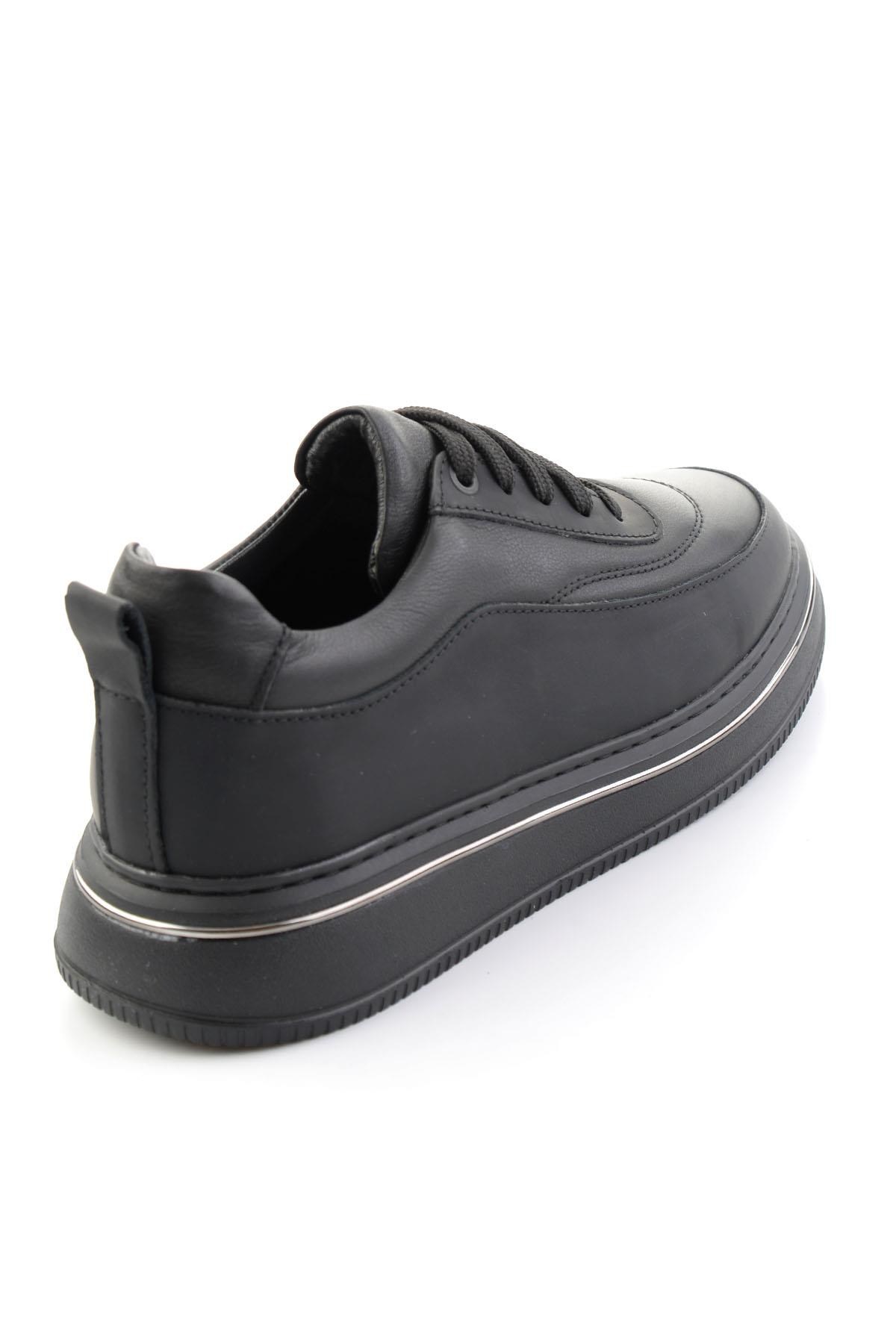 Mat Siyah Hakiki Deri Erkek Sneaker E01774016903
