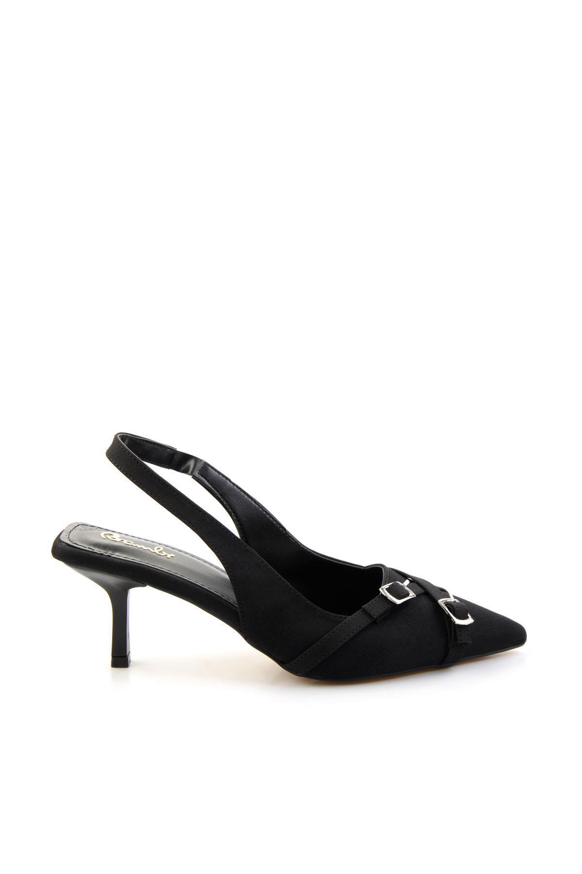 Mat Siyah  Kadın Klasik Topuklu Ayakkabı K01473010638