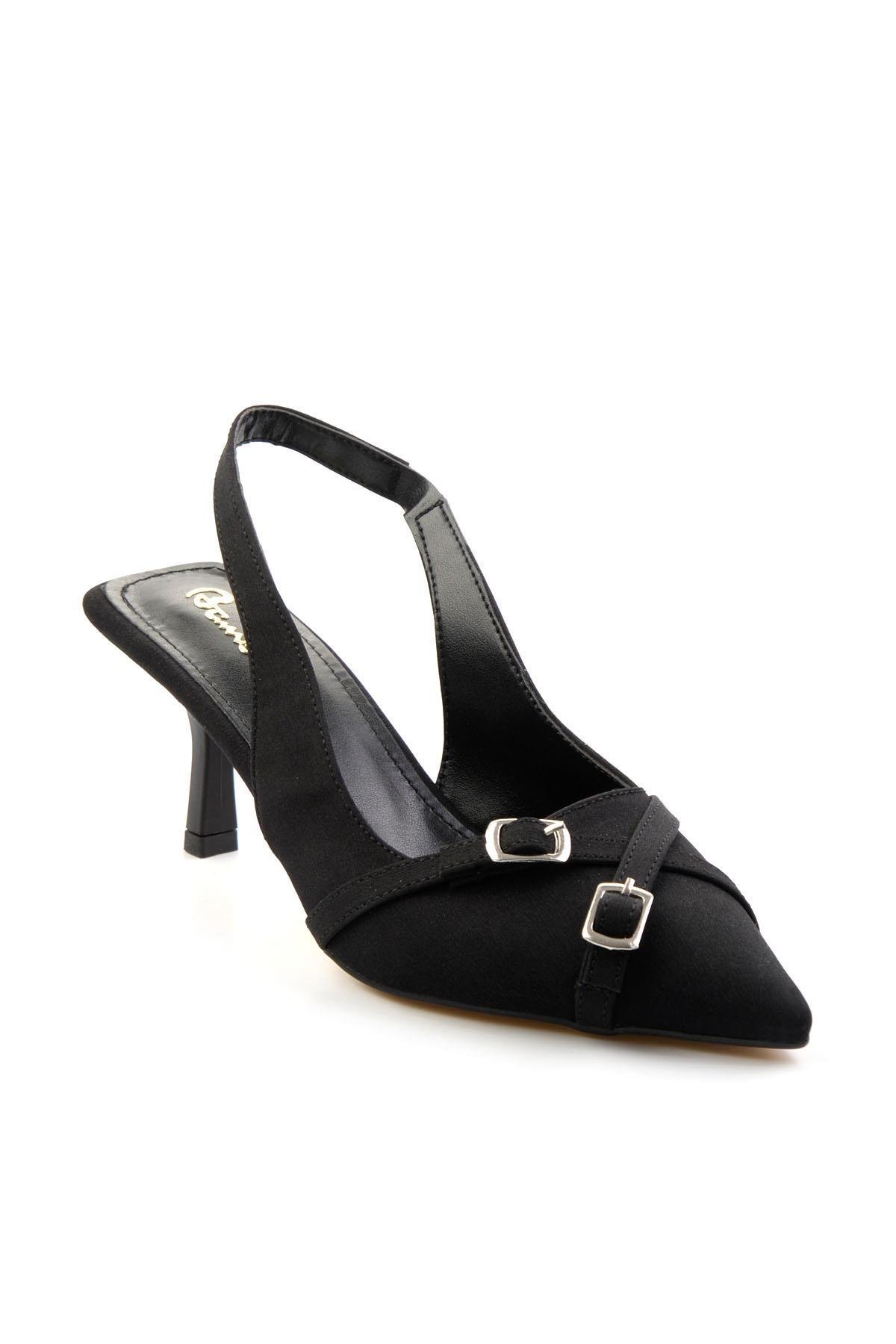 Mat Siyah  Kadın Klasik Topuklu Ayakkabı K01473010638