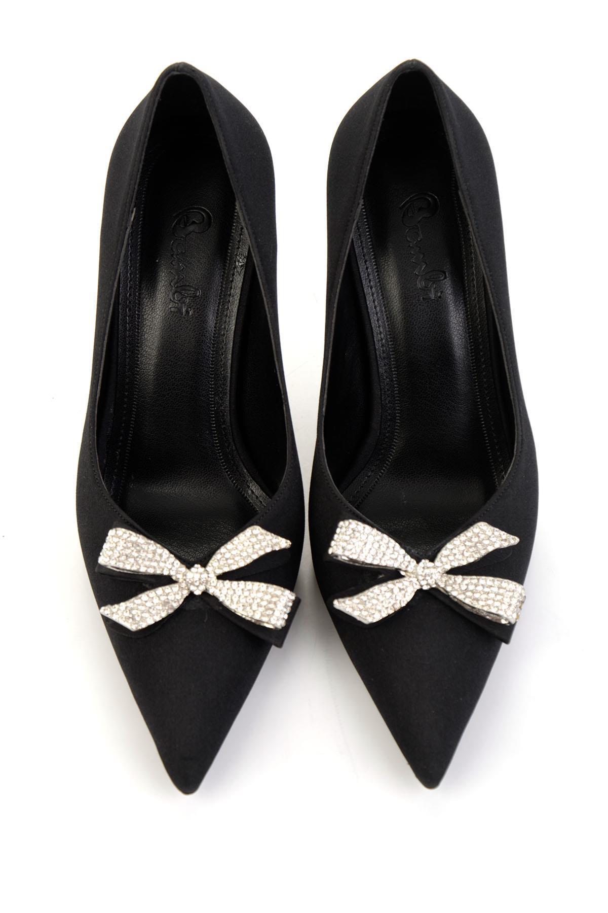 Mat Siyah  Kadın Klasik Topuklu Ayakkabı K01565016138