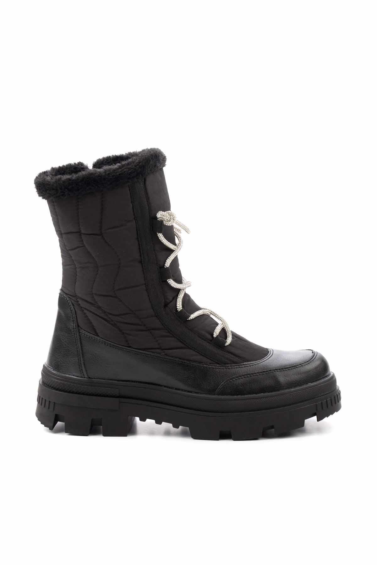 Mat Siyah Paraşüt  Kadın Bot & Bootie K02179144767