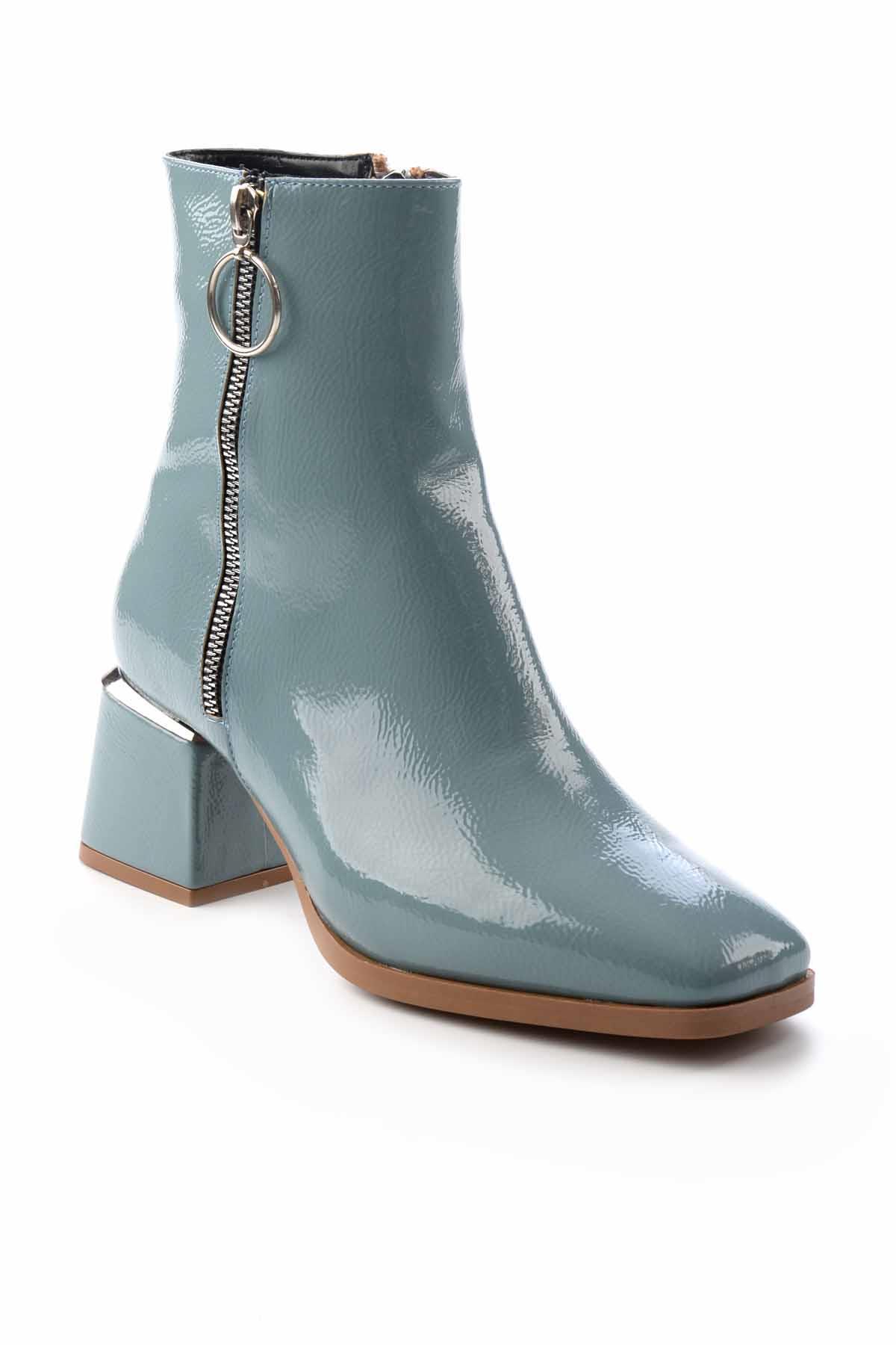 Mavi Kırışık Rugan  Kadın Bot & Bootie K02792500008