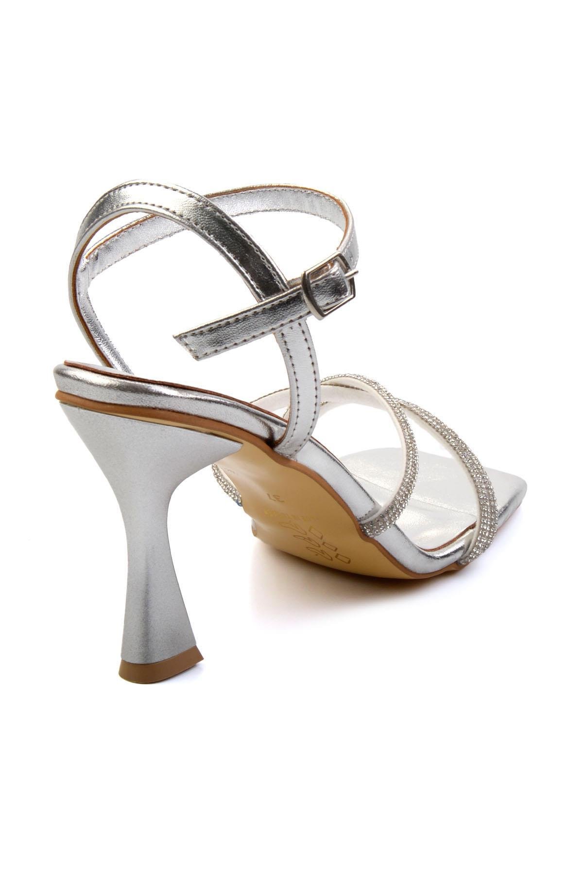 Metalik Lame  Kadın Abiye Ayakkabı K05124001809