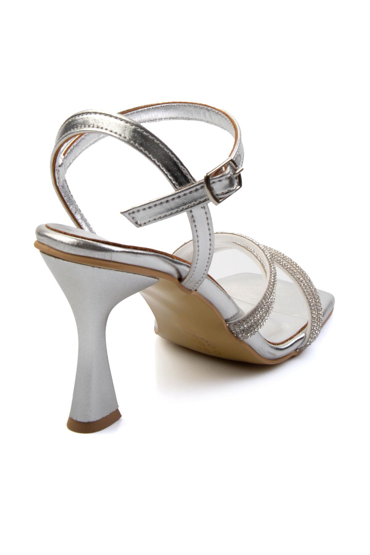 Metalik Lame  Kadın Abiye Ayakkabı K05124190009