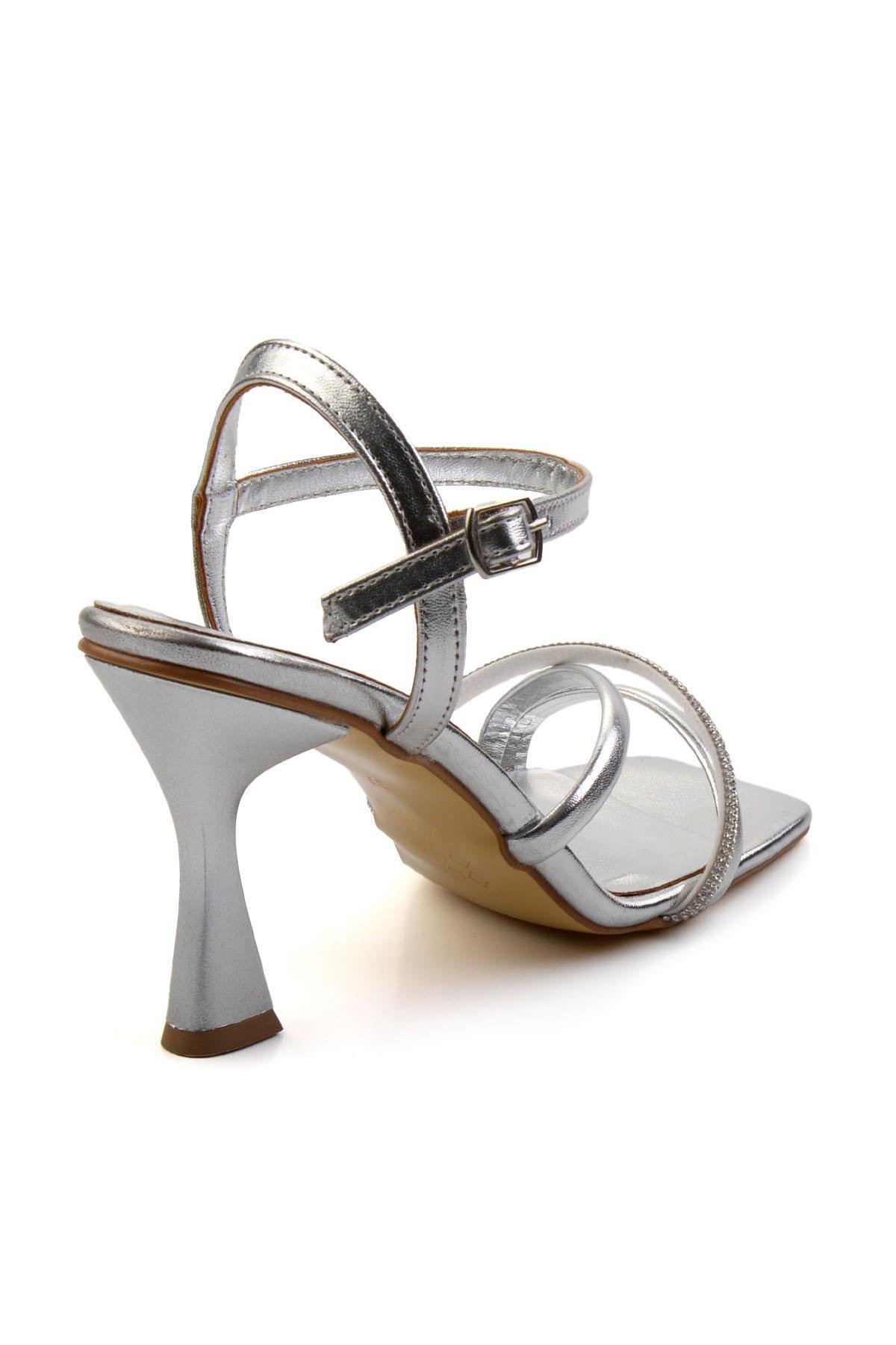 Metalik Lame  Kadın Abiye Ayakkabı K05124002809