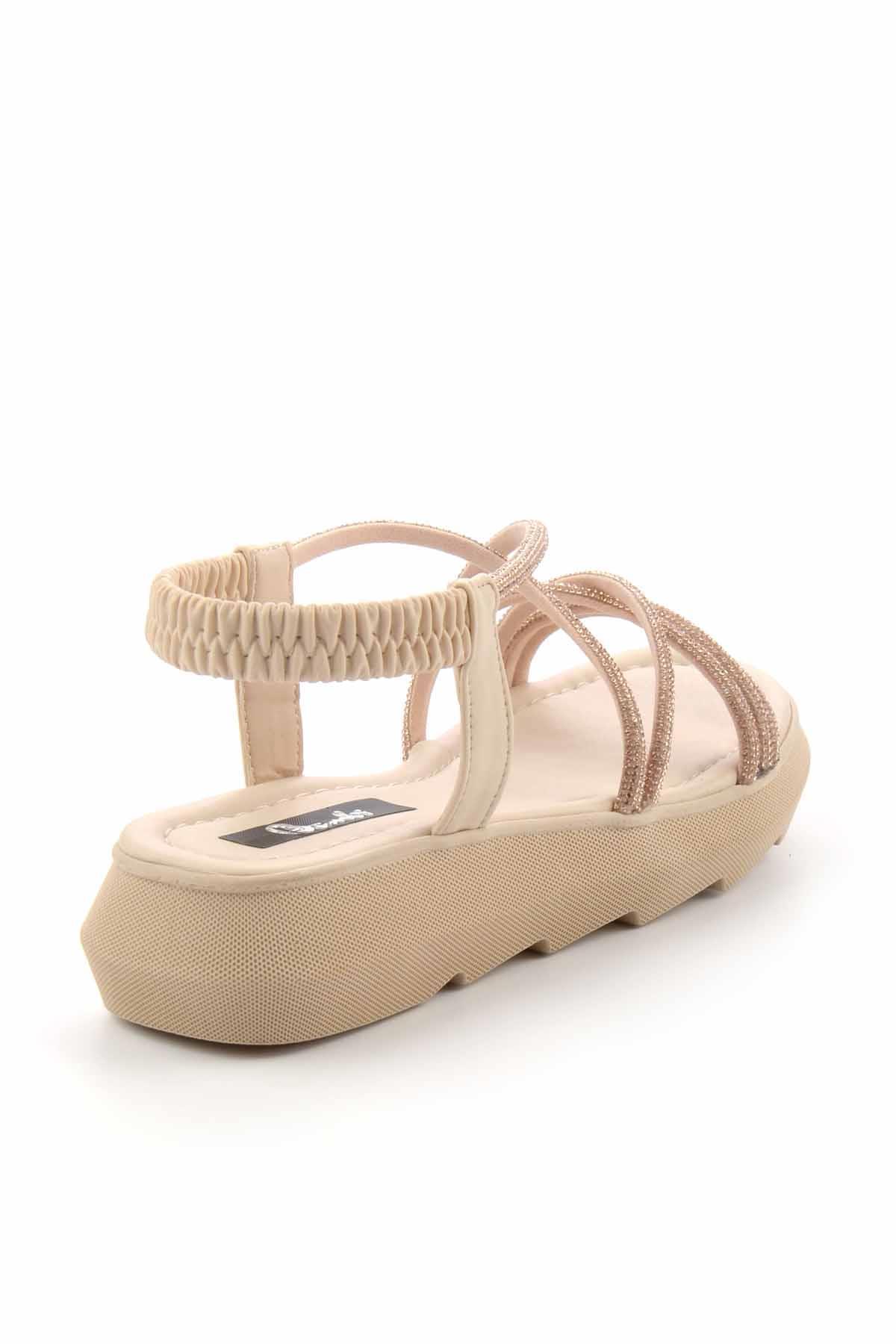 Nude Taşlı  Kadın Sandalet K05567070009