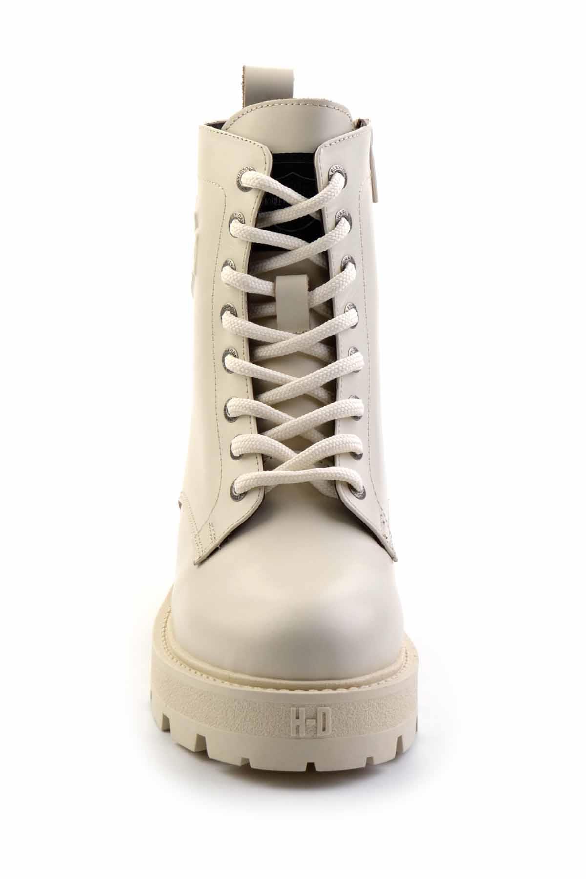 Off White Leather Kadın Bot & Bootie HD0777005703