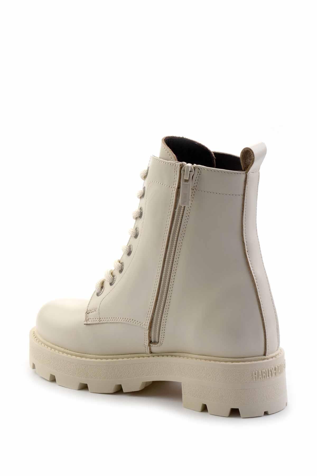 Off White Leather Kadın Bot & Bootie HD0777005703