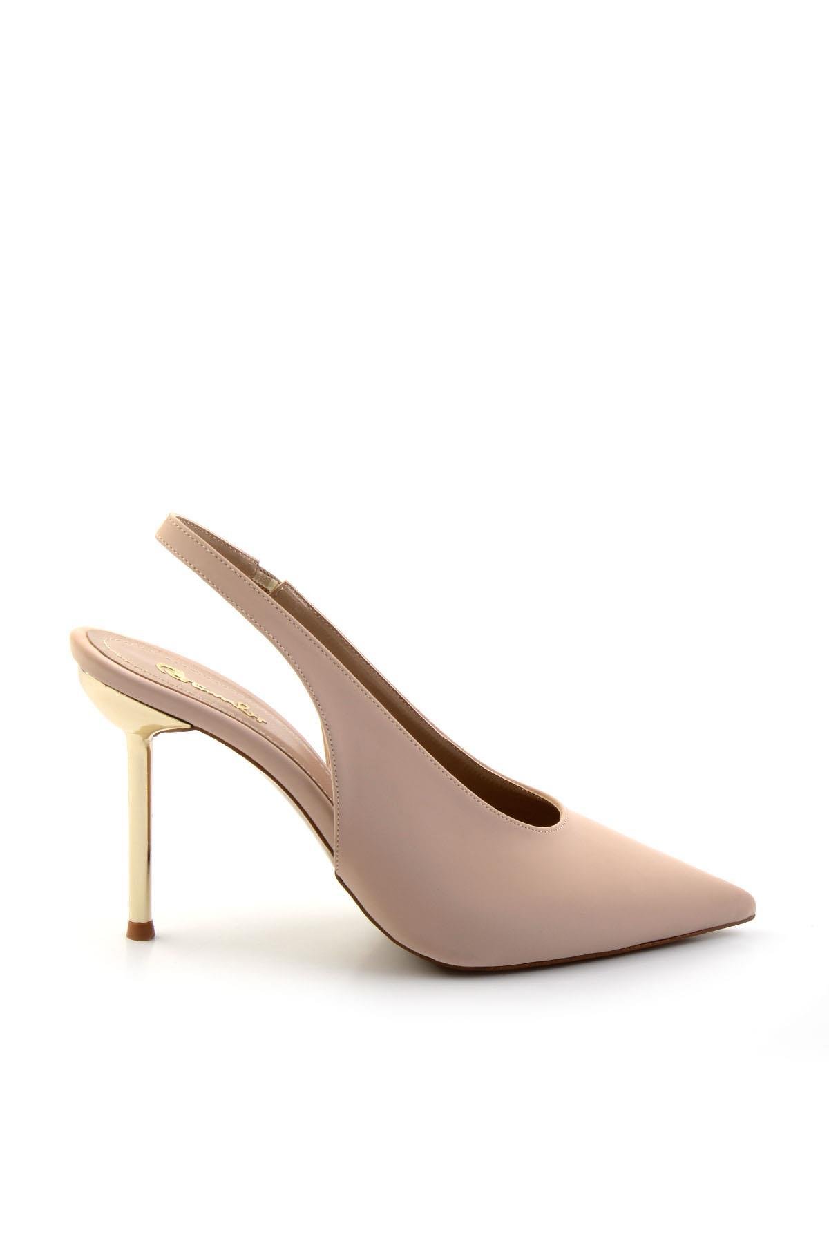 Parlak Bej  Kadın Klasik Topuklu Ayakkabı K01209080038