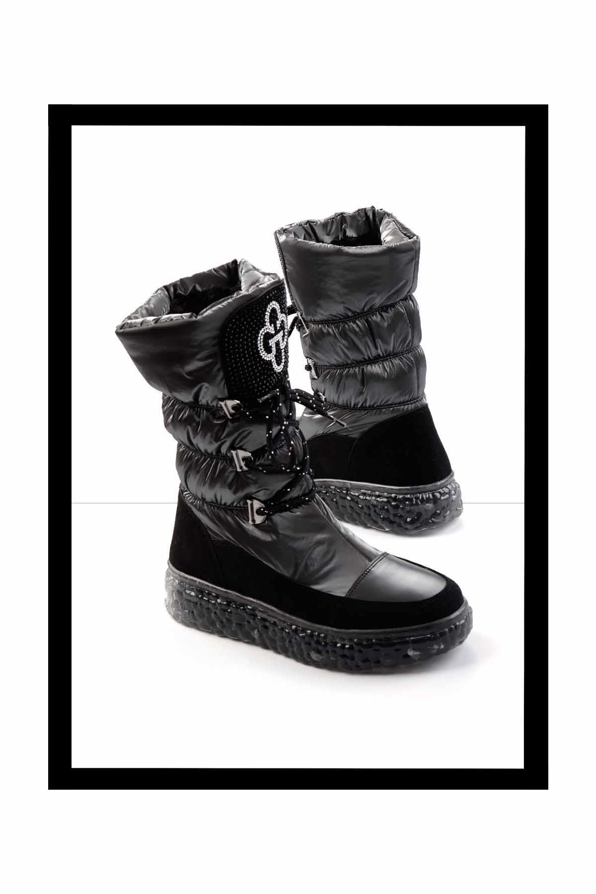 Parlak Platin Paraşüt  Kadın Bot & Bootie K02102031067