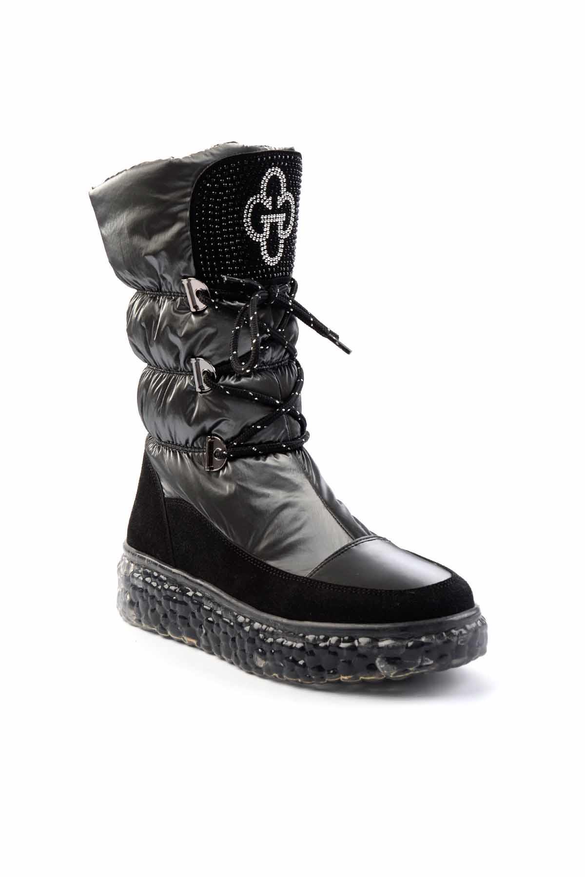 Parlak Platin Paraşüt  Kadın Bot & Bootie K02102031067