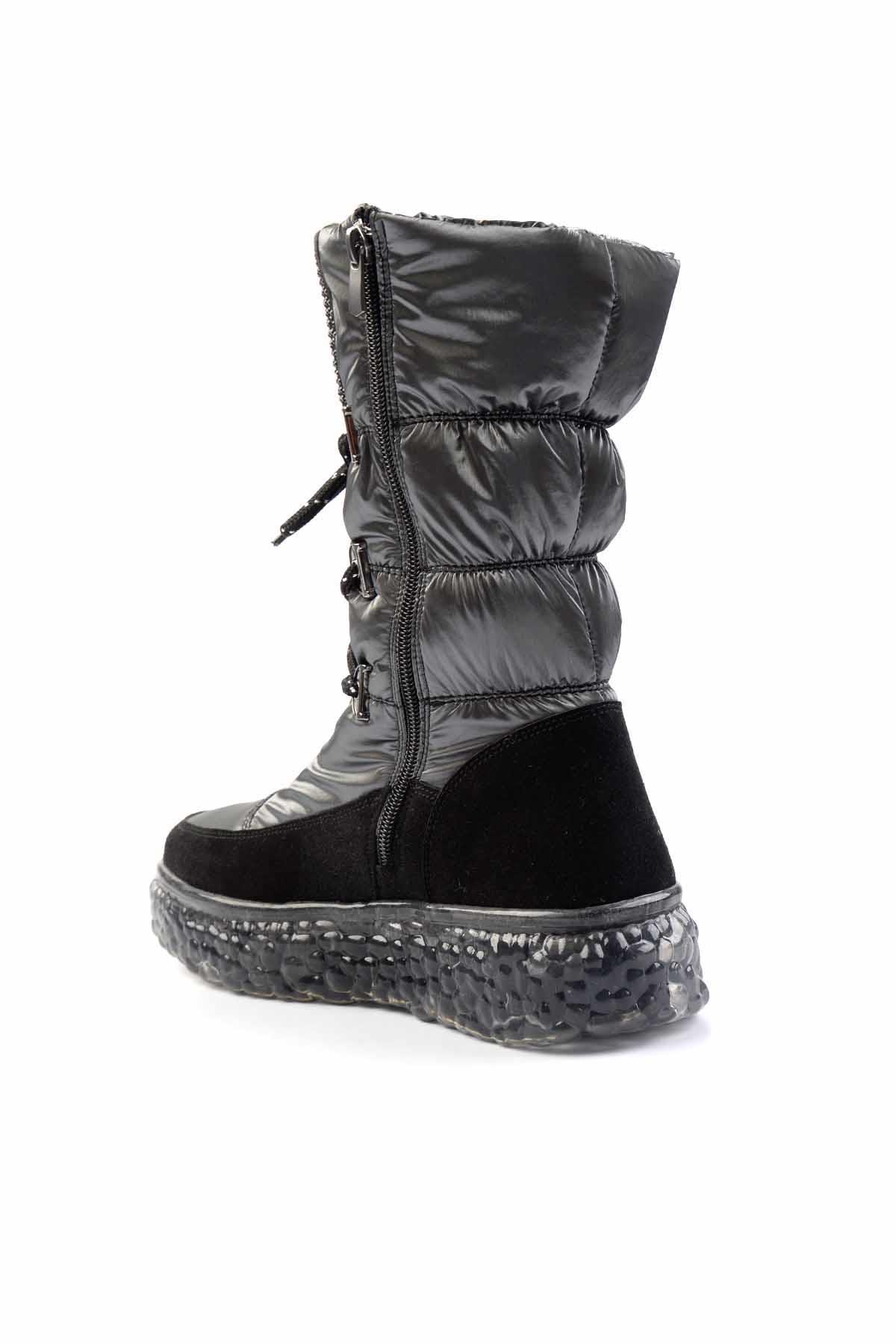 Parlak Platin Paraşüt  Kadın Bot & Bootie K02102031067