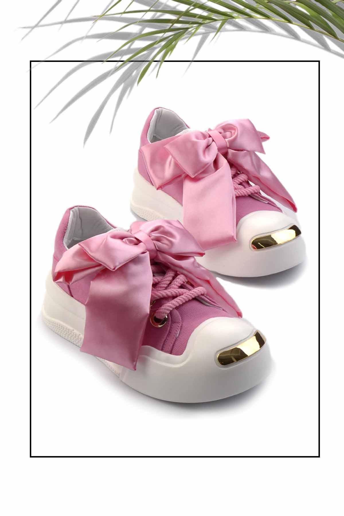 Pembe Keten  Kadın Sneaker K01480002818