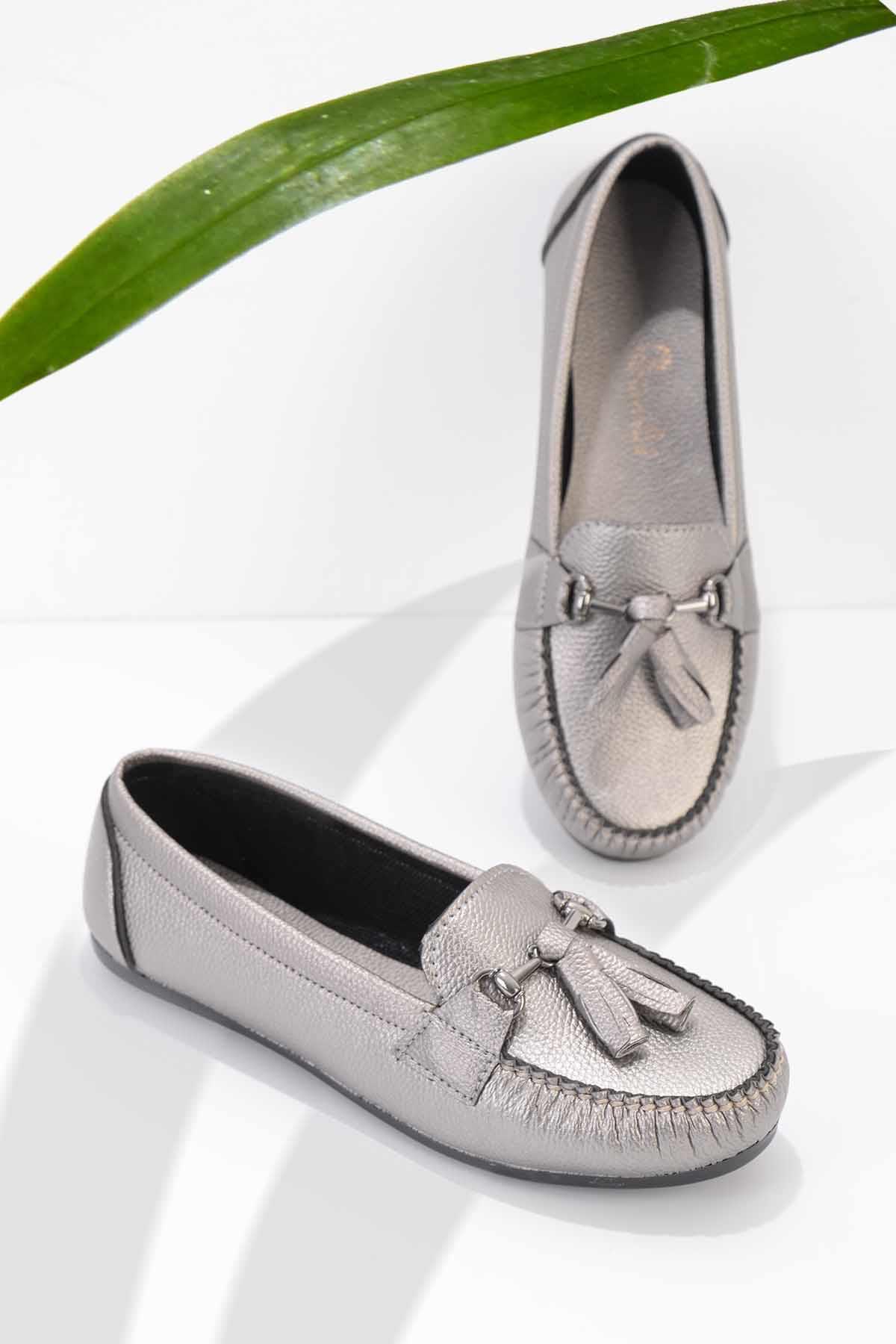 Platin  Kadın Loafer Ayakkabı K01542150009