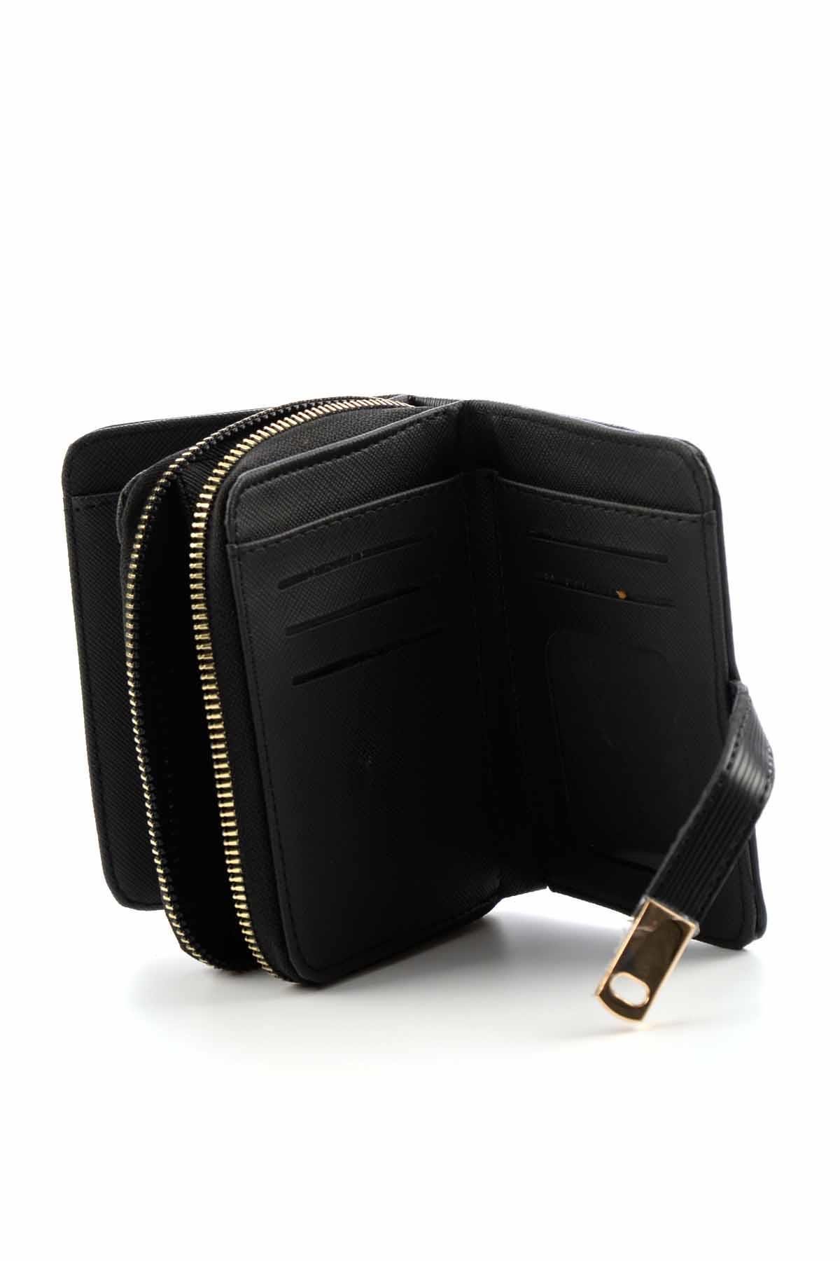 Siyah Ağaç Kabuğu  Kadın Cüzdan 