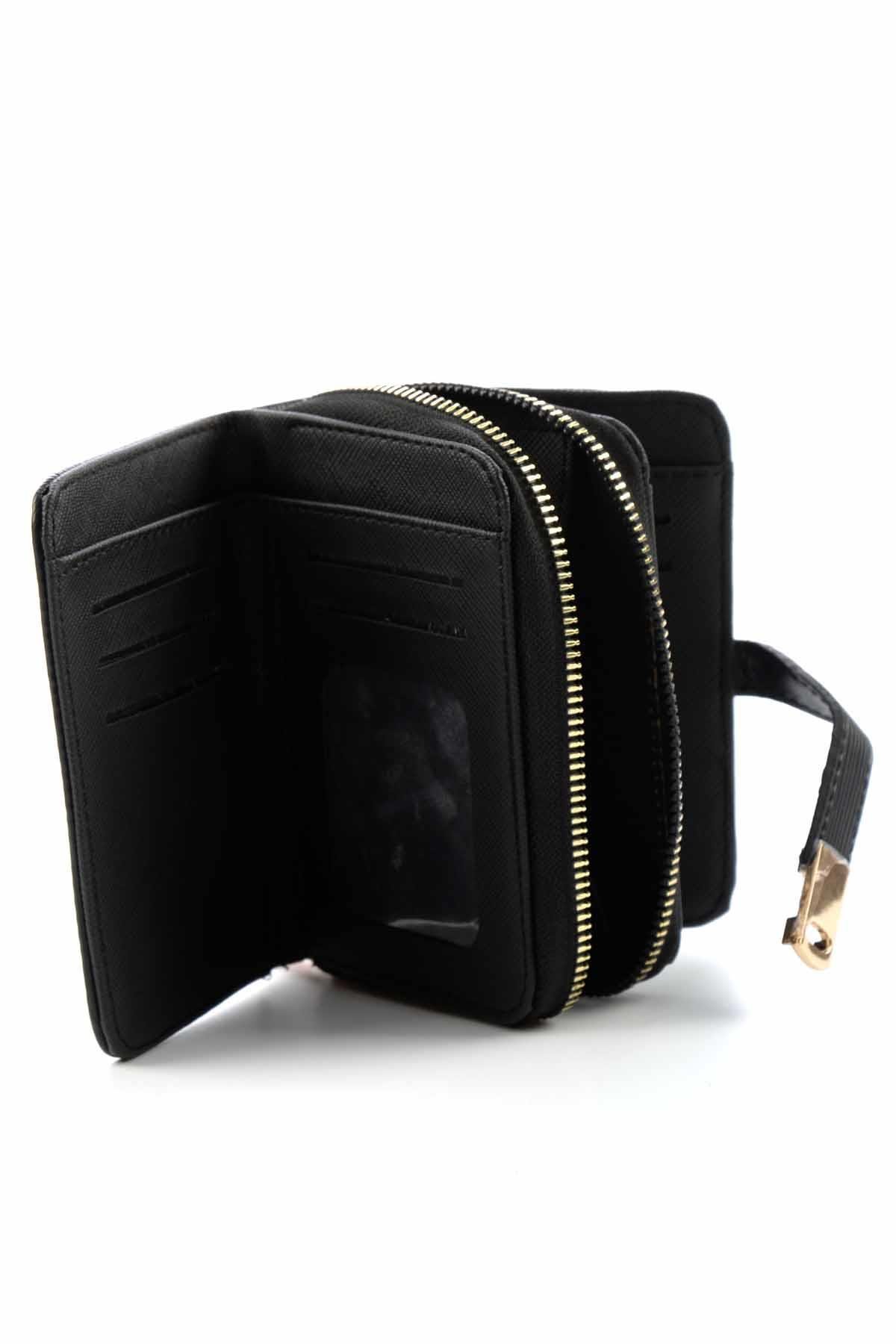 Siyah Ağaç Kabuğu  Kadın Cüzdan 