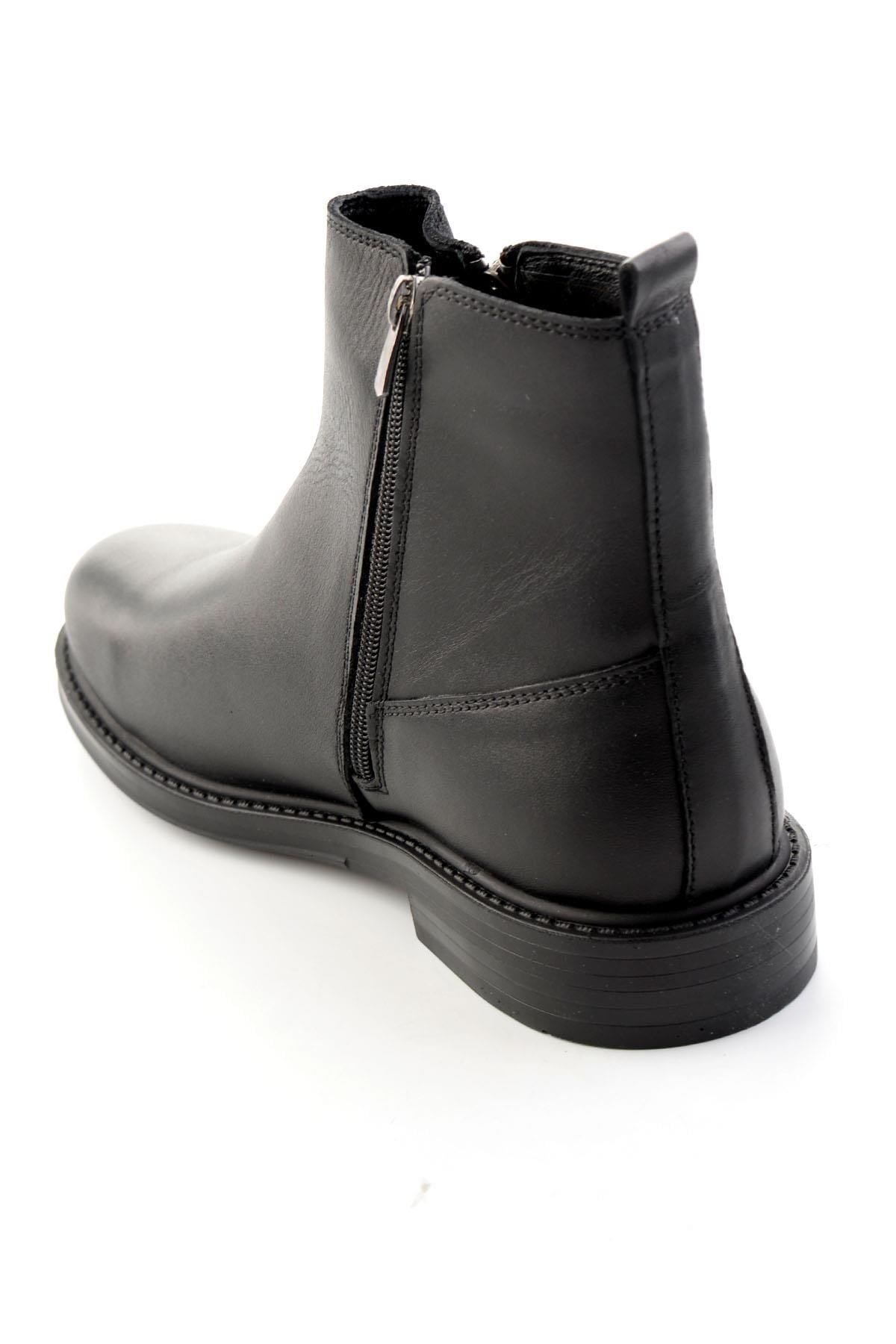 Siyah Antik Hakiki Deri Erkek Bot & Bootie E02597010741