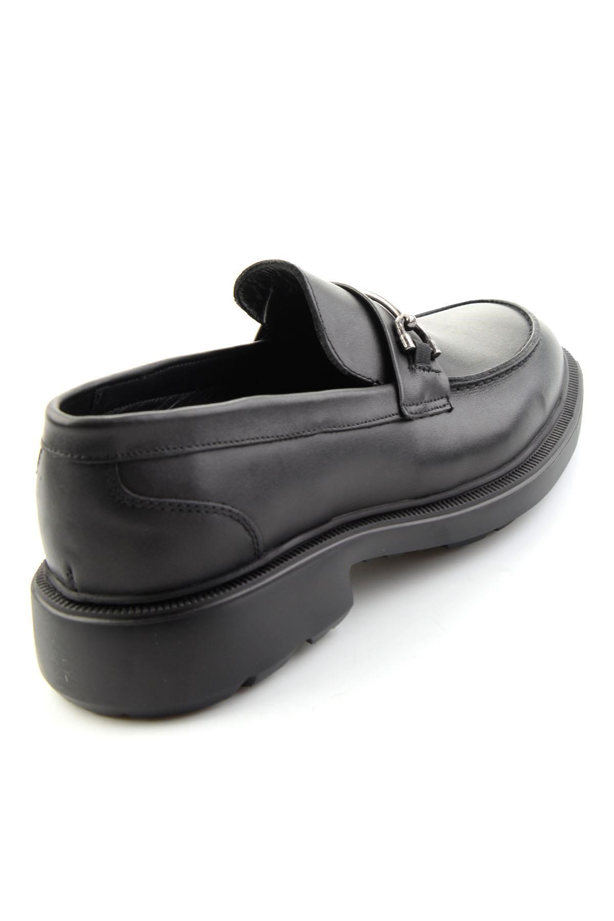 Siyah Antik Hakiki Deri Erkek Loafer Ayakkabı E01054020441