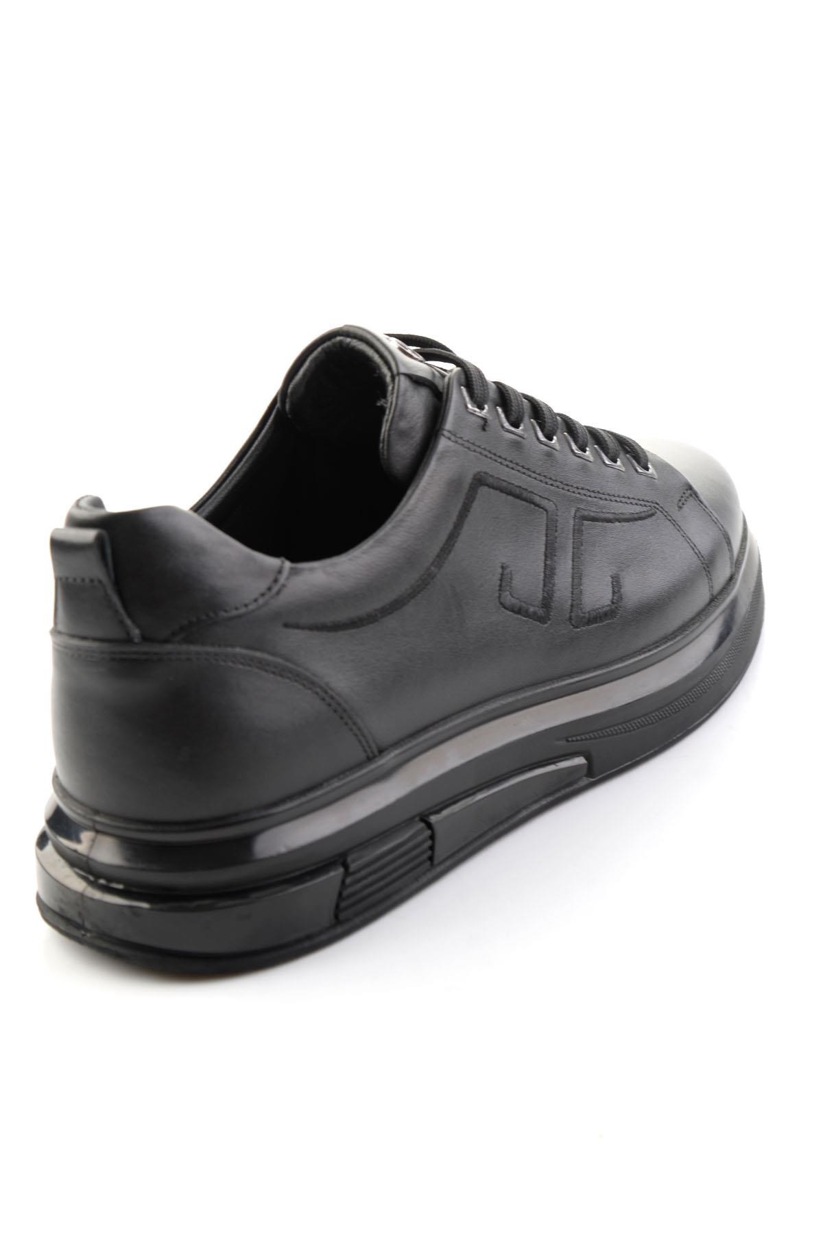 Siyah Antik Hakiki Deri Erkek Sneaker E01398203041