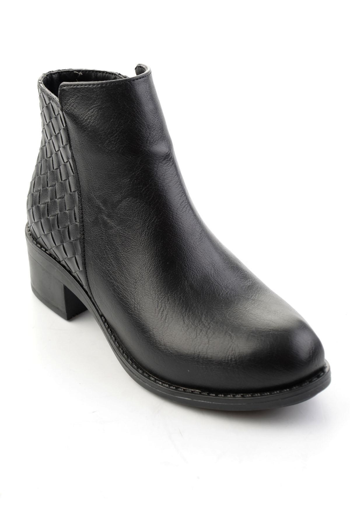 Siyah Baskılı  Kadın Bot & Bootie K02140432909